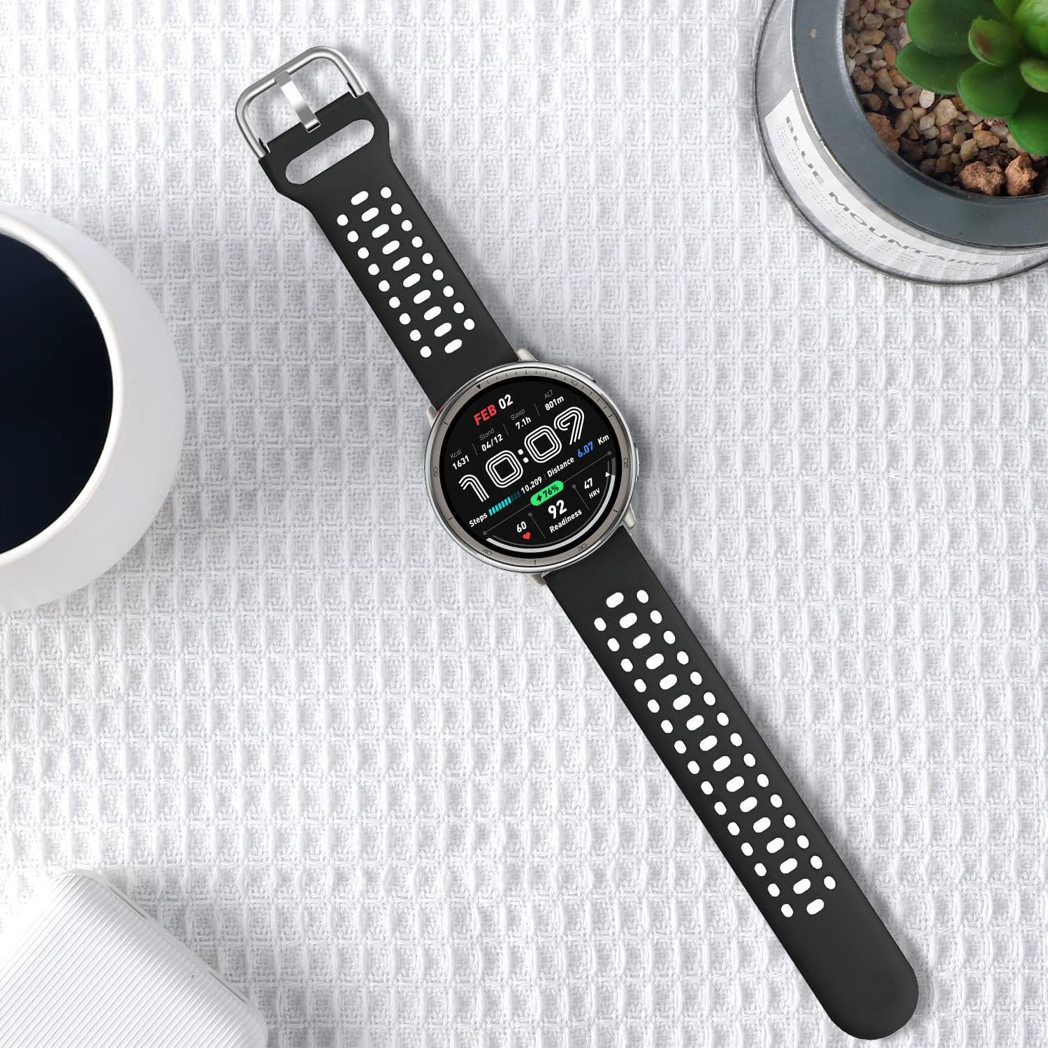 Watch Bands Compatible with Amazfit Active 2/ Active, 20mm Soft Silicone Breathable Replacement Strap for Amazfit GTS 4/4 Mini / 3 / 3e/ 2 Mini / 2e/ 2 Women Men - Image 4