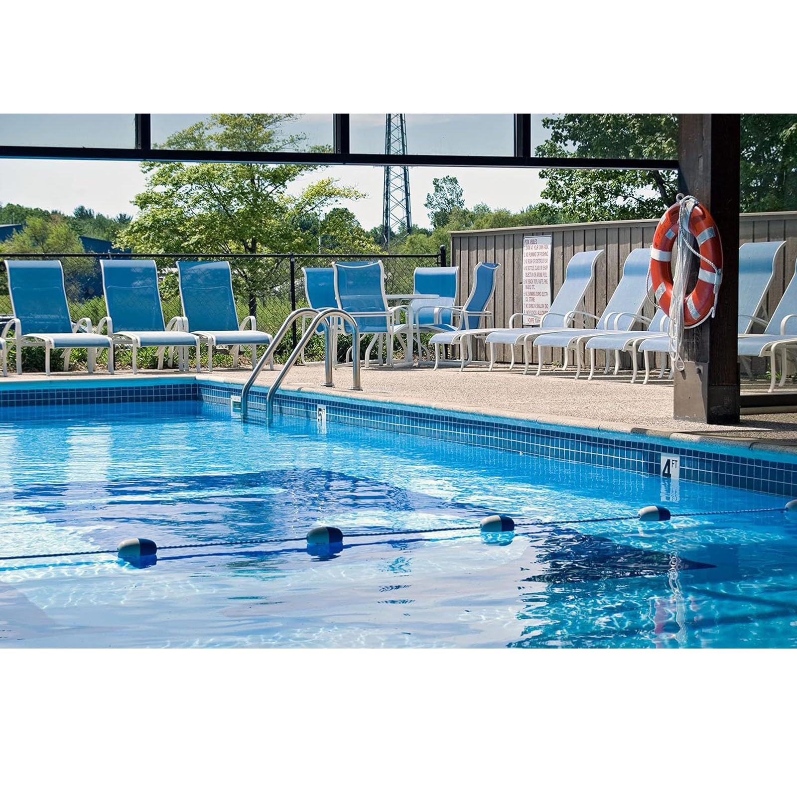 TUOYIBO Preassembled Pool Rope, Adjustable Length, Swimming Pool Safety Divider Rope and Float Line with 2 Pre-Assembled Stainless Hooks for Effective Visibility