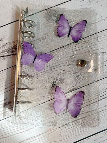 Carpeta de presupuesto de mariposa con sobres de cremallera, organizador de dinero A6 con sobres de efectivo para presupuestos, con hojas de