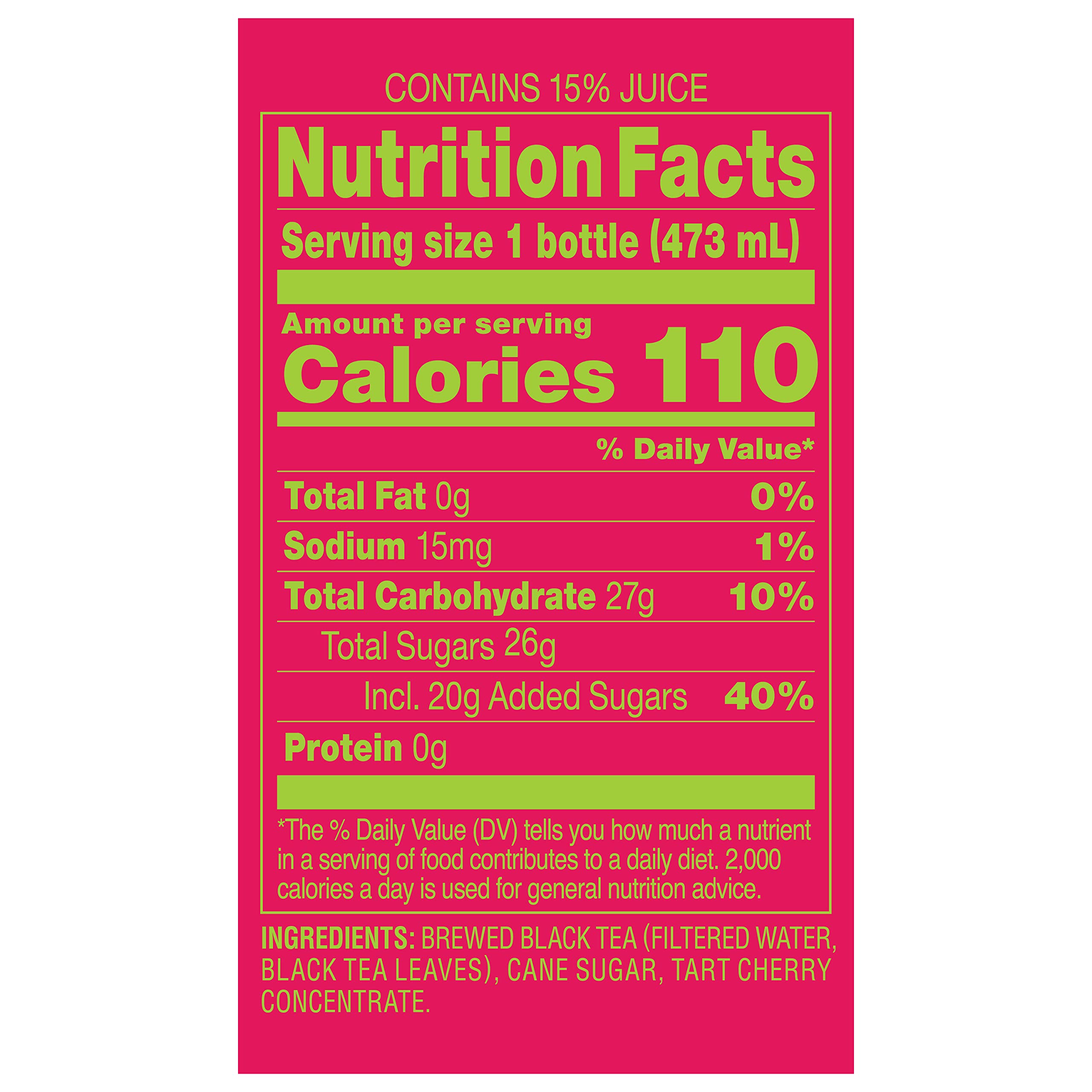 Leelanau Cherry Sweet Iced Tea, 16 fl oz (Pack of 12)