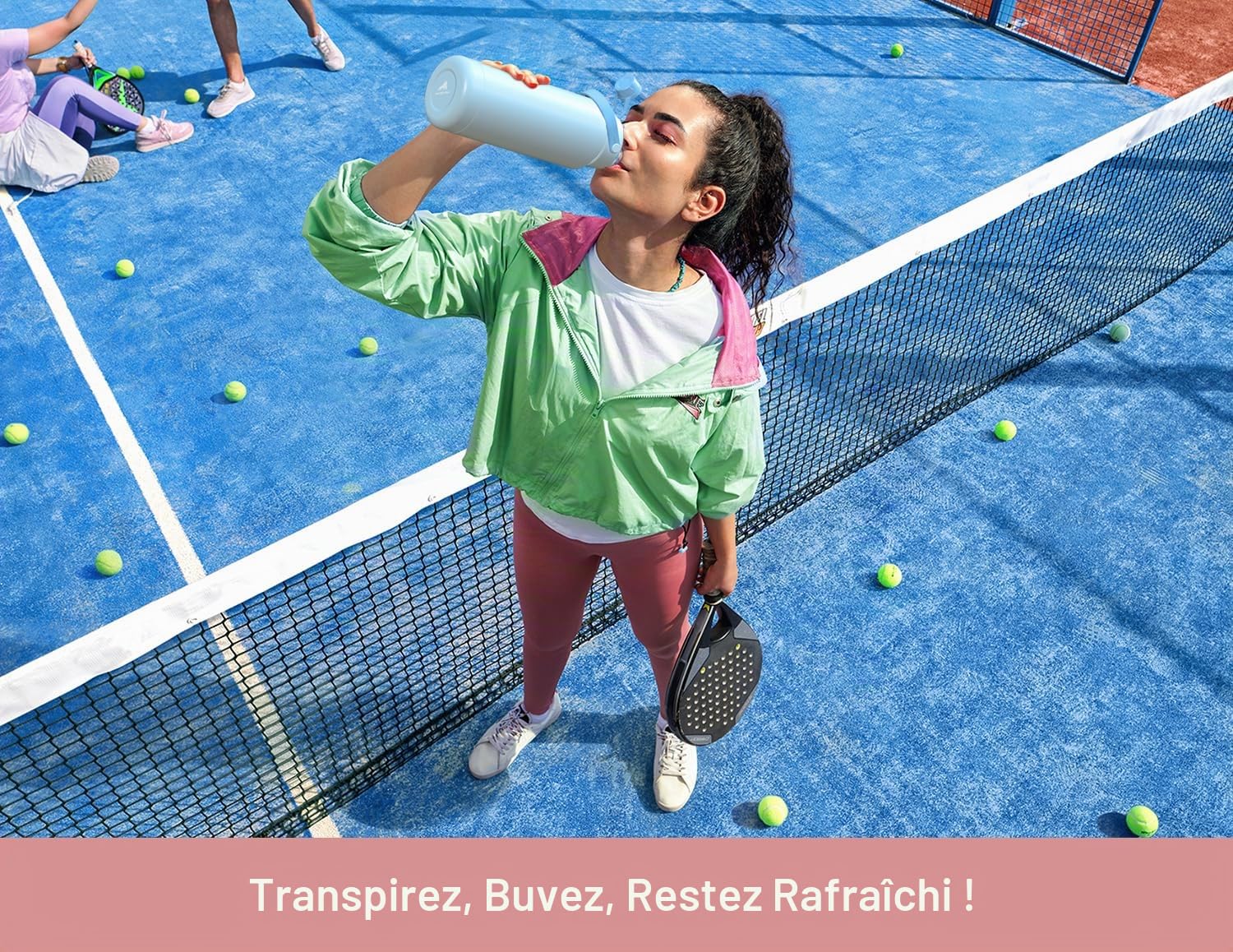 POWCAN Bouteille d'eau isotherme de 946 ml avec paille 2 en 1 et couvercle à bec verseur, garde au froid 24 h, anti-fuite, sans BPA, bouteille d'eau à double paroi en acier inoxydable pour sport, gym