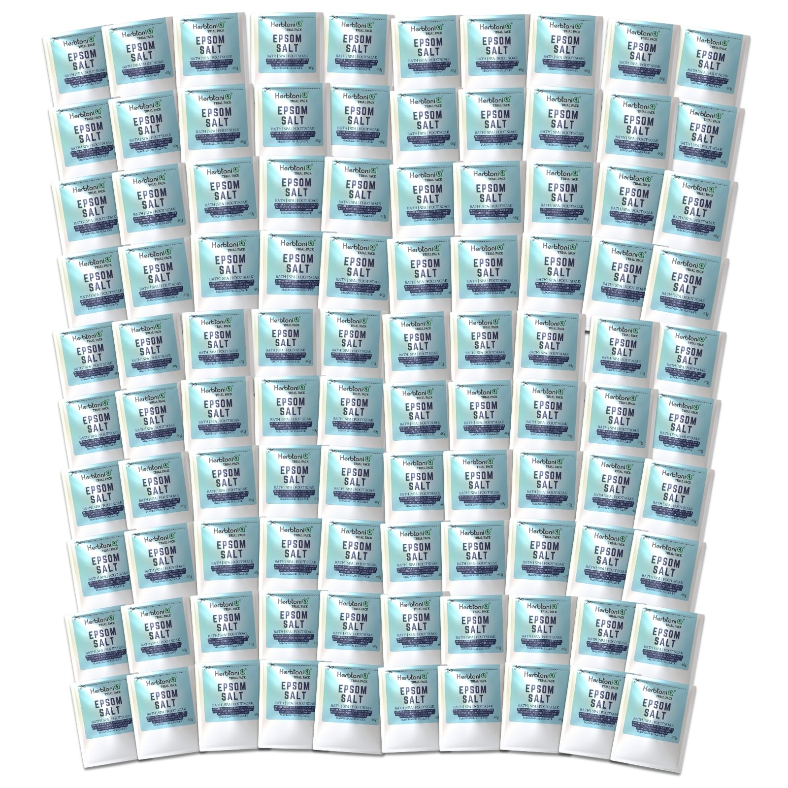 HerbtoniQ Epsom Bath Salt Crystal Granules, For Muscle Relief, Pain Relief, Skin Care, Scrub, Exfoliation, Foot Soak, Plant Care, Versatile Uses | 100 Pouch 40 Gram Each (Total 4 kg)-image-43