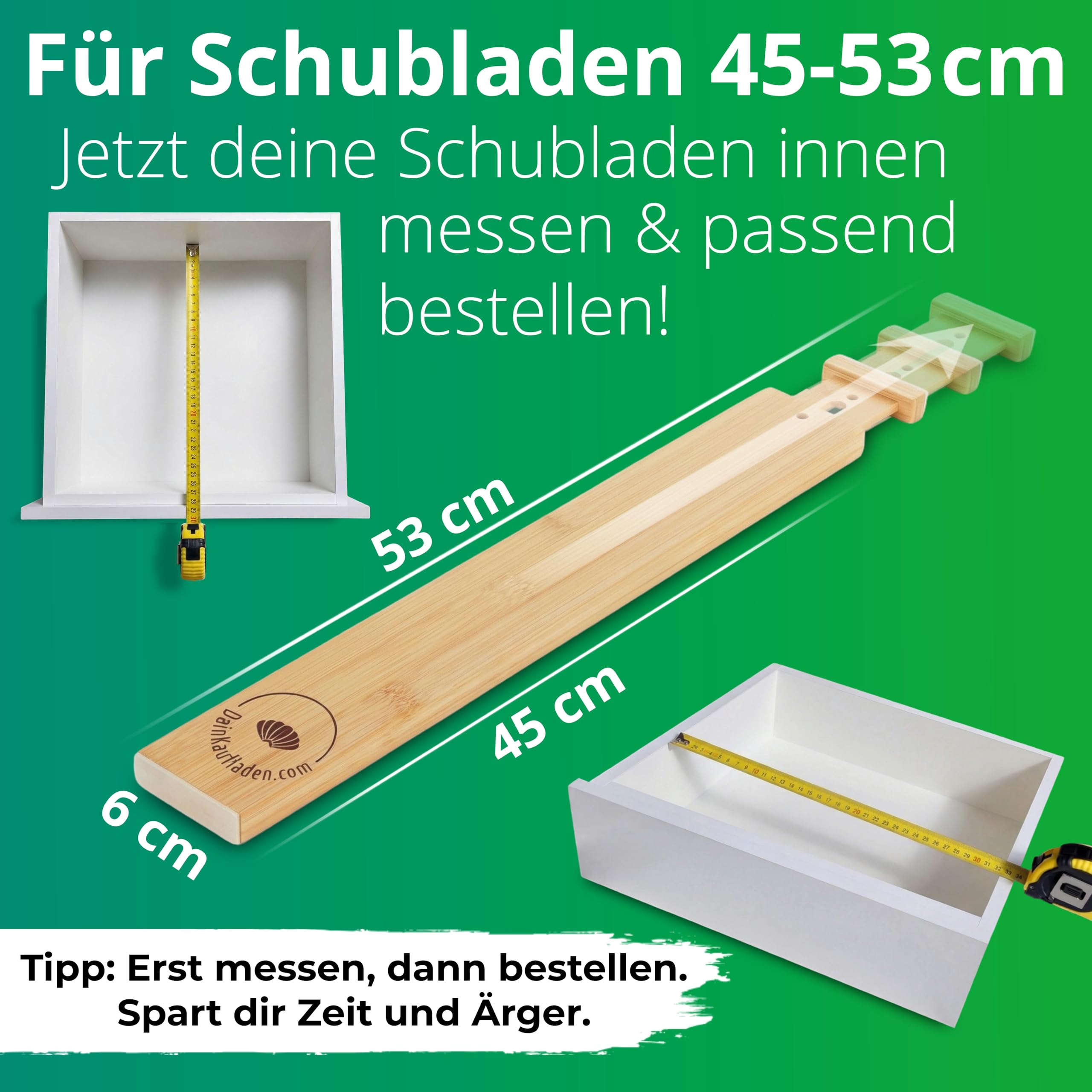 4 Separadores De Cajón De Bambú Ajustables - Organizador Extensible De 35.4 A 48 Cm - Ideal Para Cocina, Escritorio O Armario