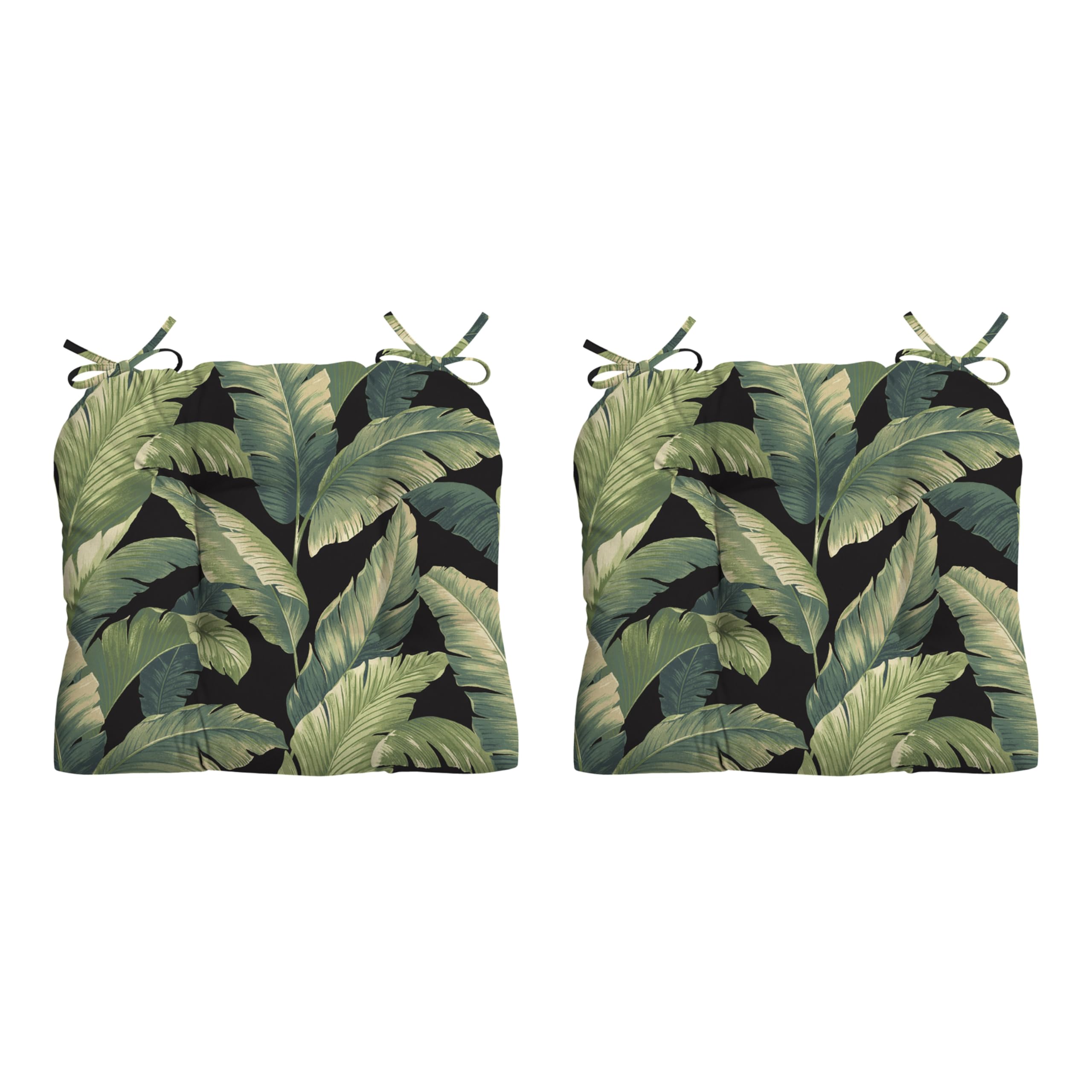 Arden Outdoor Tufted Wicker Chair Cushion, 2-Pack, 20x18, Onyx Cebu