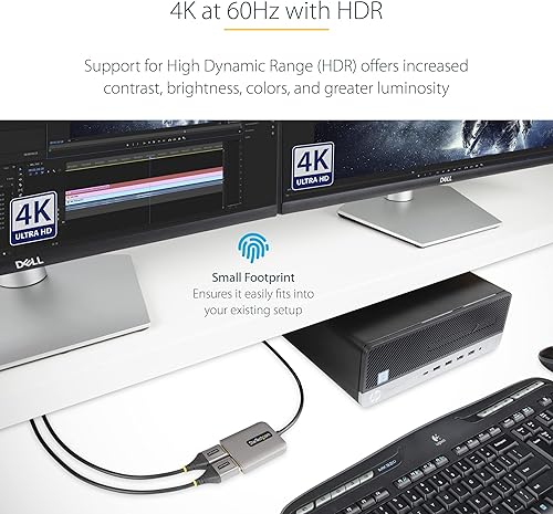 Miniatura 5 de StarTech.com Divisor DisplayPort 1.4 de 2 puertos, adaptador multimonitor DP a 2x DP, concentrador MST dual 5K 60Hz, solo Windows (sin soporte para