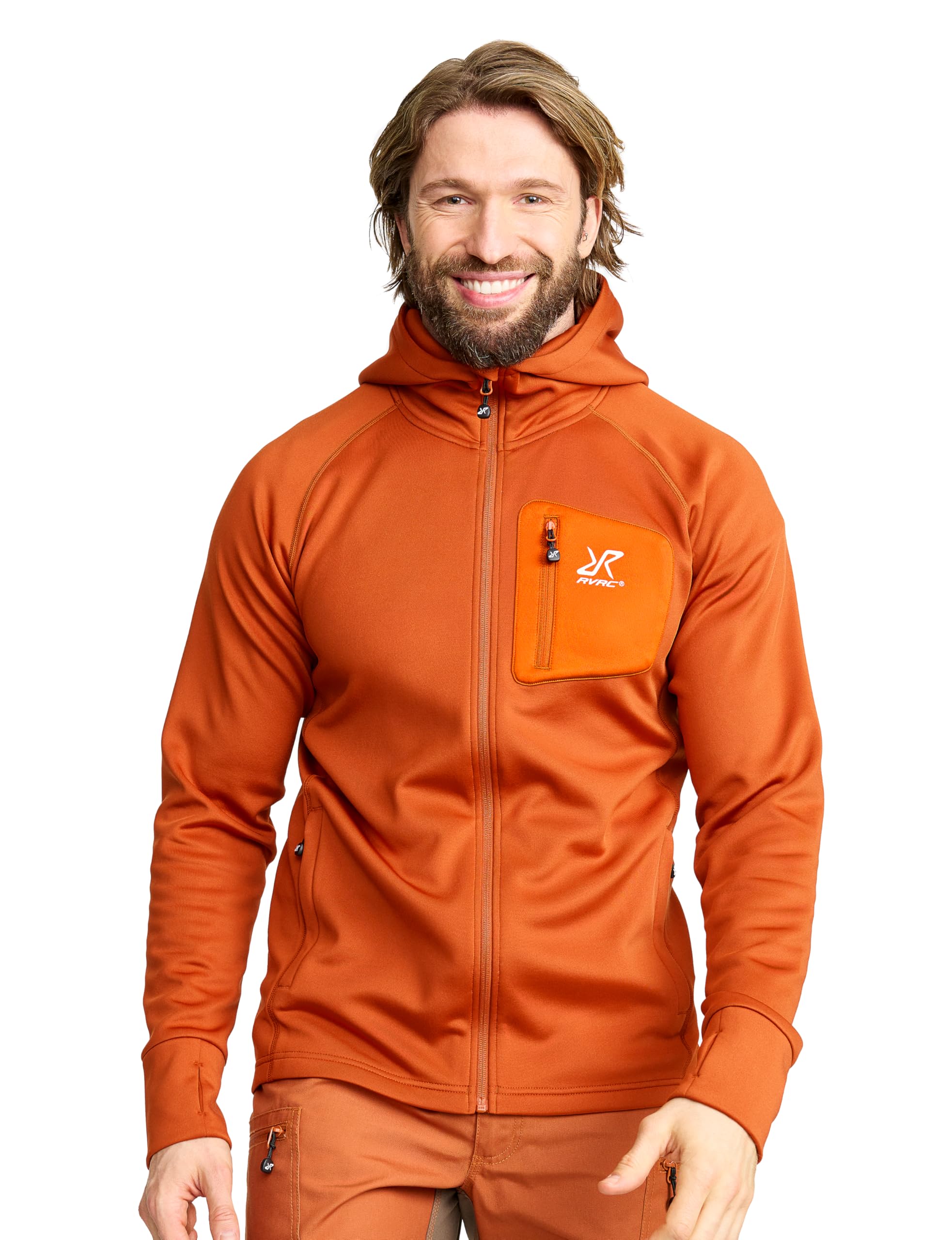 RevolutionRace Evolution Stretch Fleece Hoodie für Herren, Zip Hoodie für Wandern und Outdoor-Aktivitäten