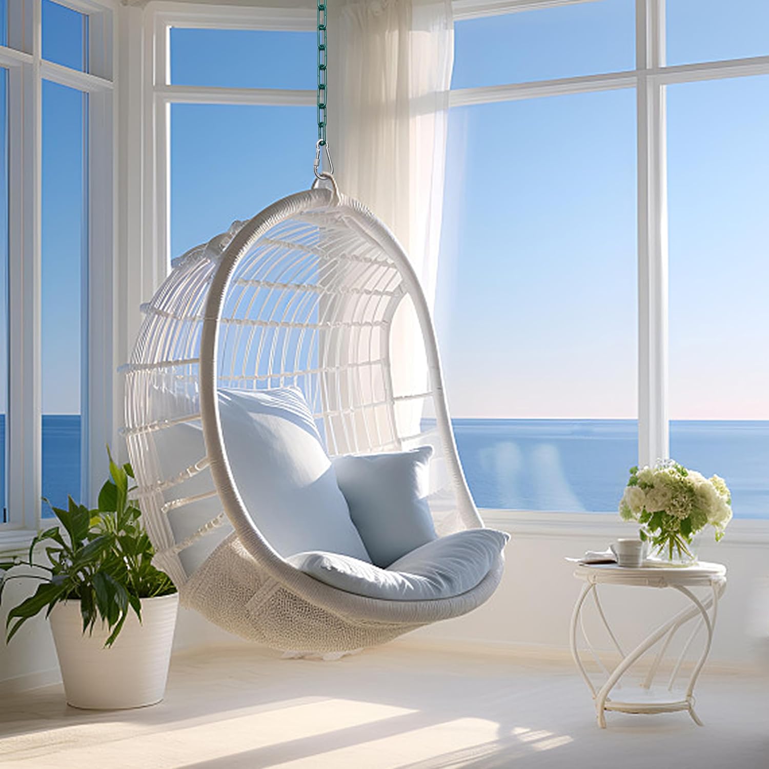 2 Swing Chains Heavy Duty (83") Fully Plastic Coated with 4 Free Quick Links Anti-Rust Iron Link Chains for Playground Kids Tree Swing Seat Accessories and Replacement