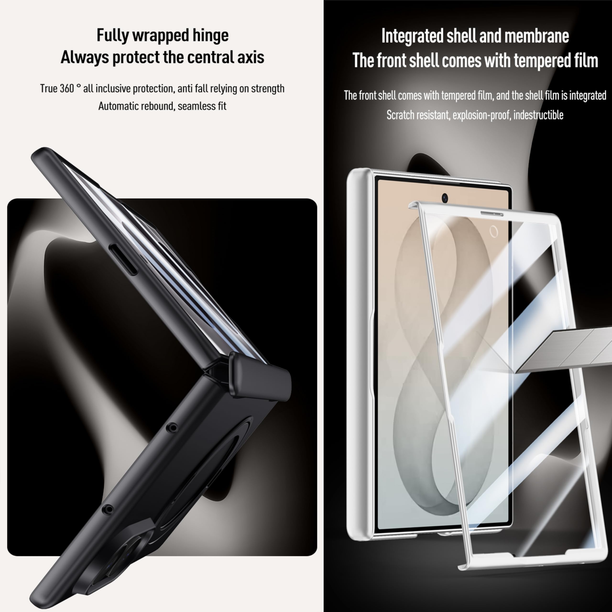 Cover Cavalletto Compatibile con Samsung Galaxy Z Fold 8, Lavanda | Custodia Supporto Magnetico Rotante Integrato Anello Girevole a 360 Gradi Sottile Antiurto Case