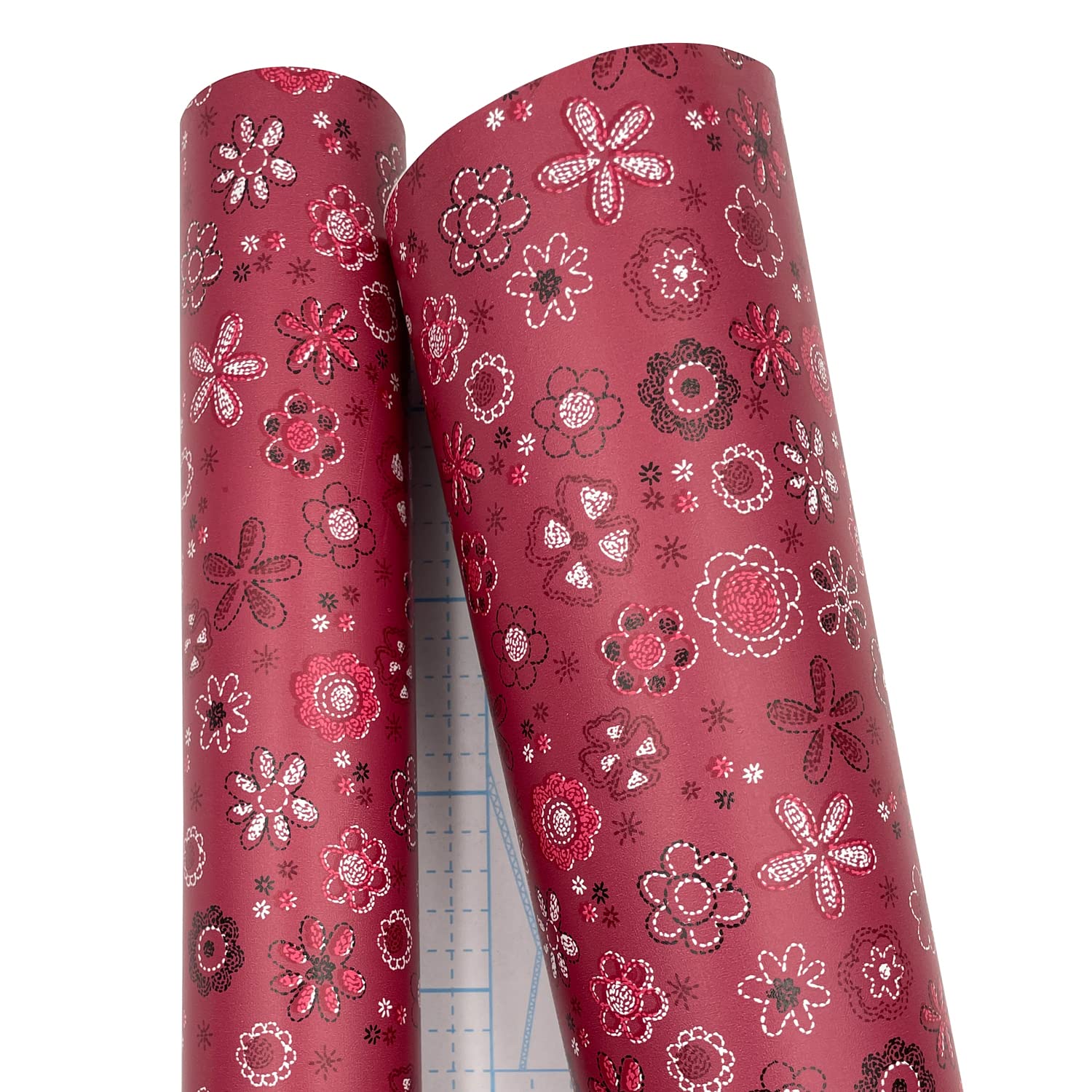 Yifely Vintage Red Self-Adhesive Shelf Liner Decorative Old Dresser Drawers Storage Boxes Cabinets 17.7 Inch by 9.8 Feet