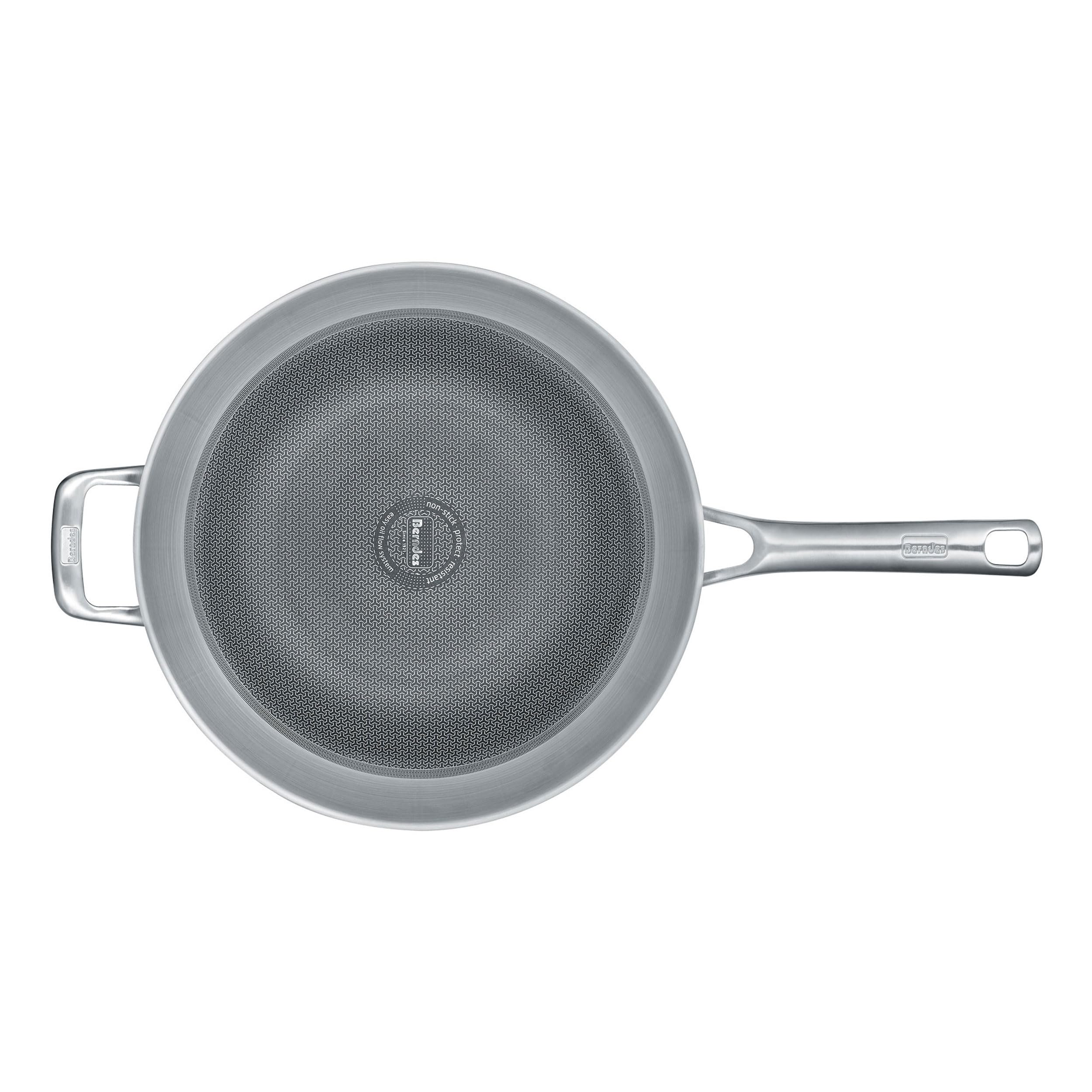 Berndes Wok Tricion Resist 32 cm, padella wok con coperchio da 5,7 l, per tutti i piani cottura, incl. induzione, rivestimento antiaderente