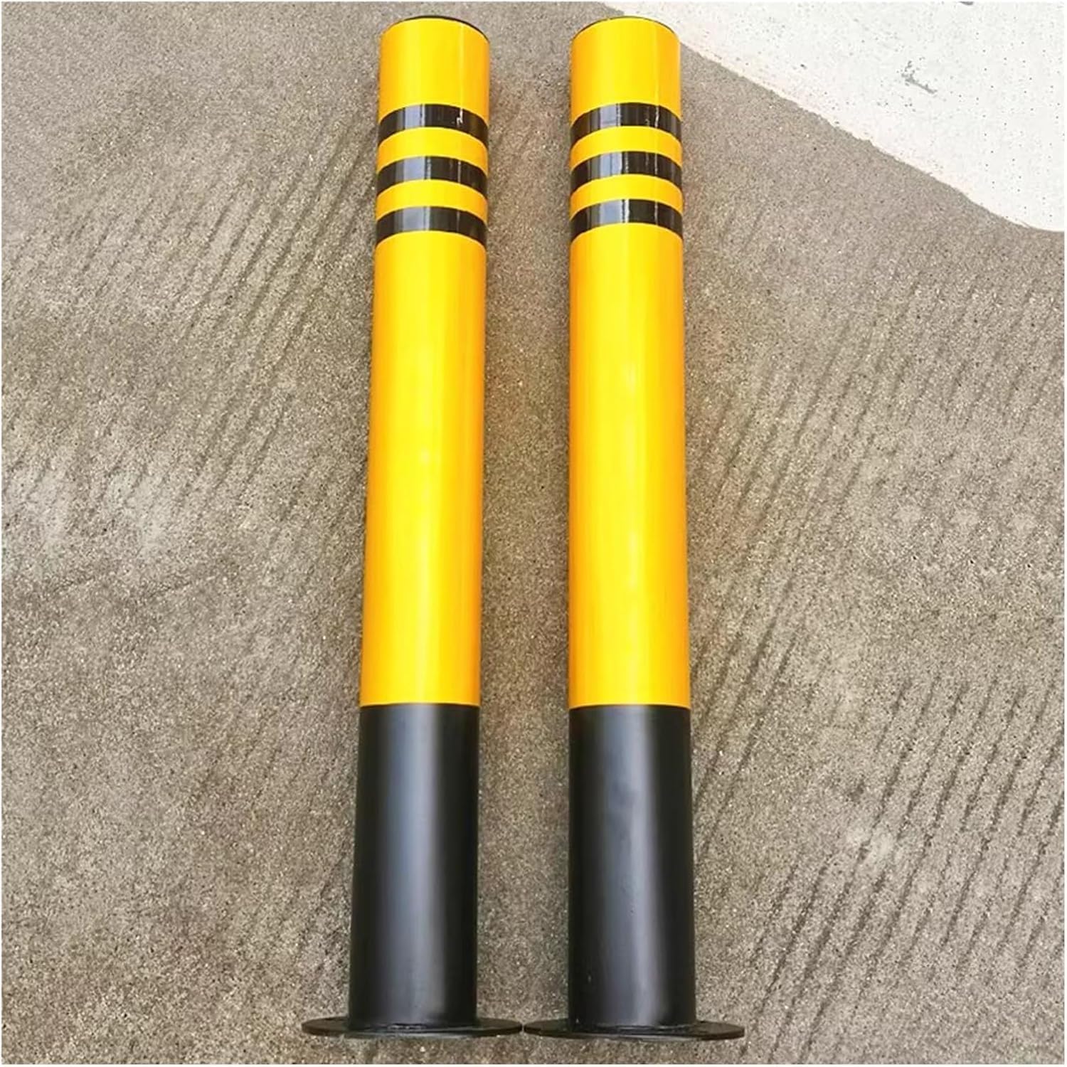 GTHTUHFD Traffic Cone Safety Barrier Steel Parking Bollard Post, Road/Street Caution Cones Reflective Traffic Delineator Post With Permanent Base,120cm/47.2in