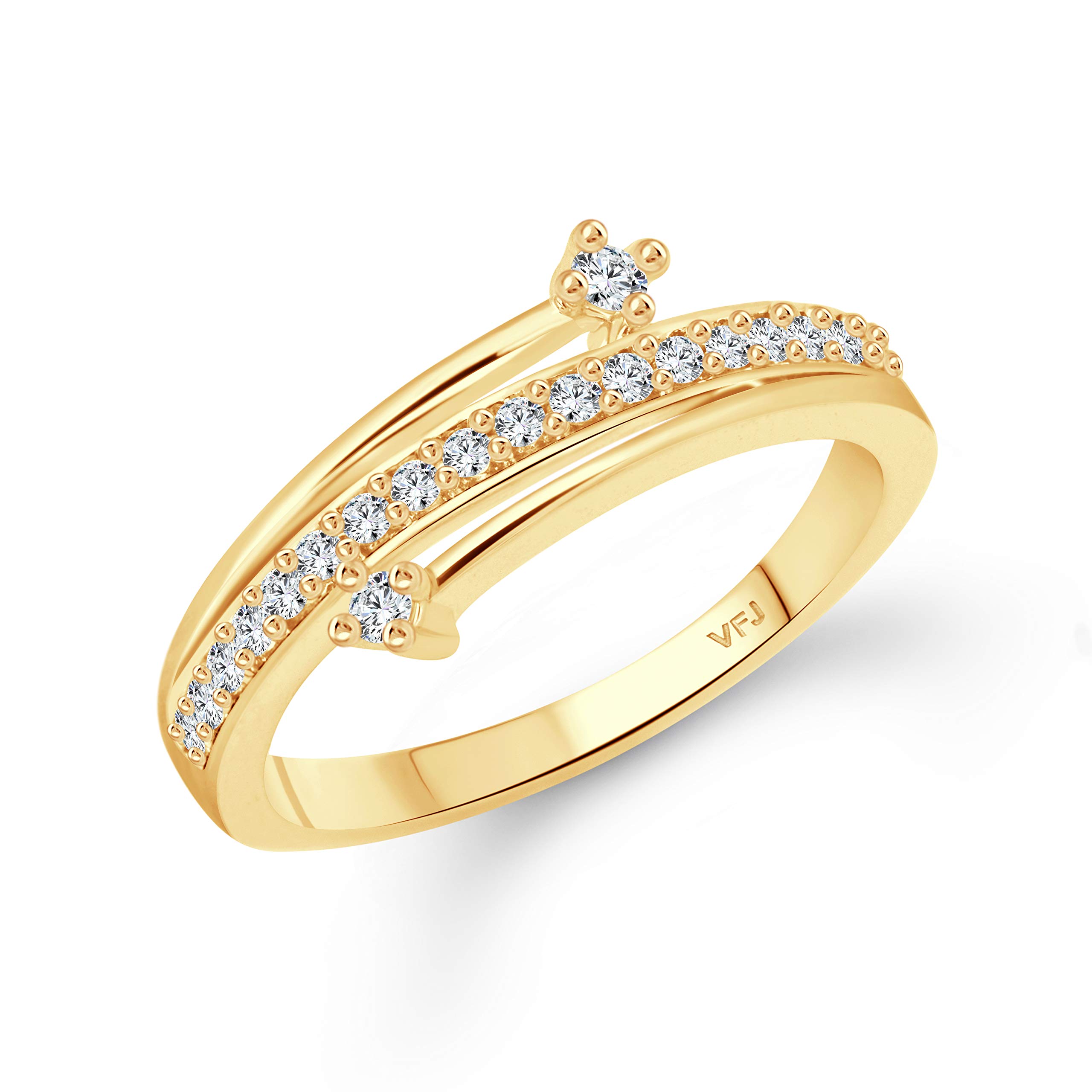 vfj vighnaharta fashion jewellery Vighnaharta Beauty Craft (CZ) Gold and Rhodium Ring-picture-52