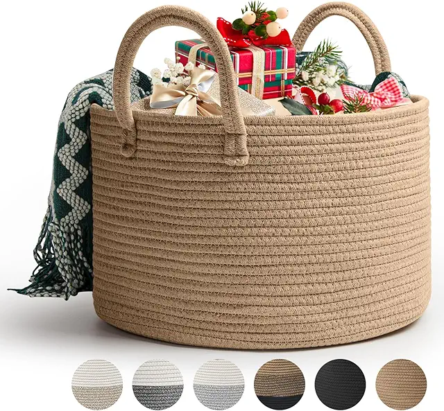 Cesto de Algodón Plegable para Lavandería y Almacenaje - 32L Decorativo