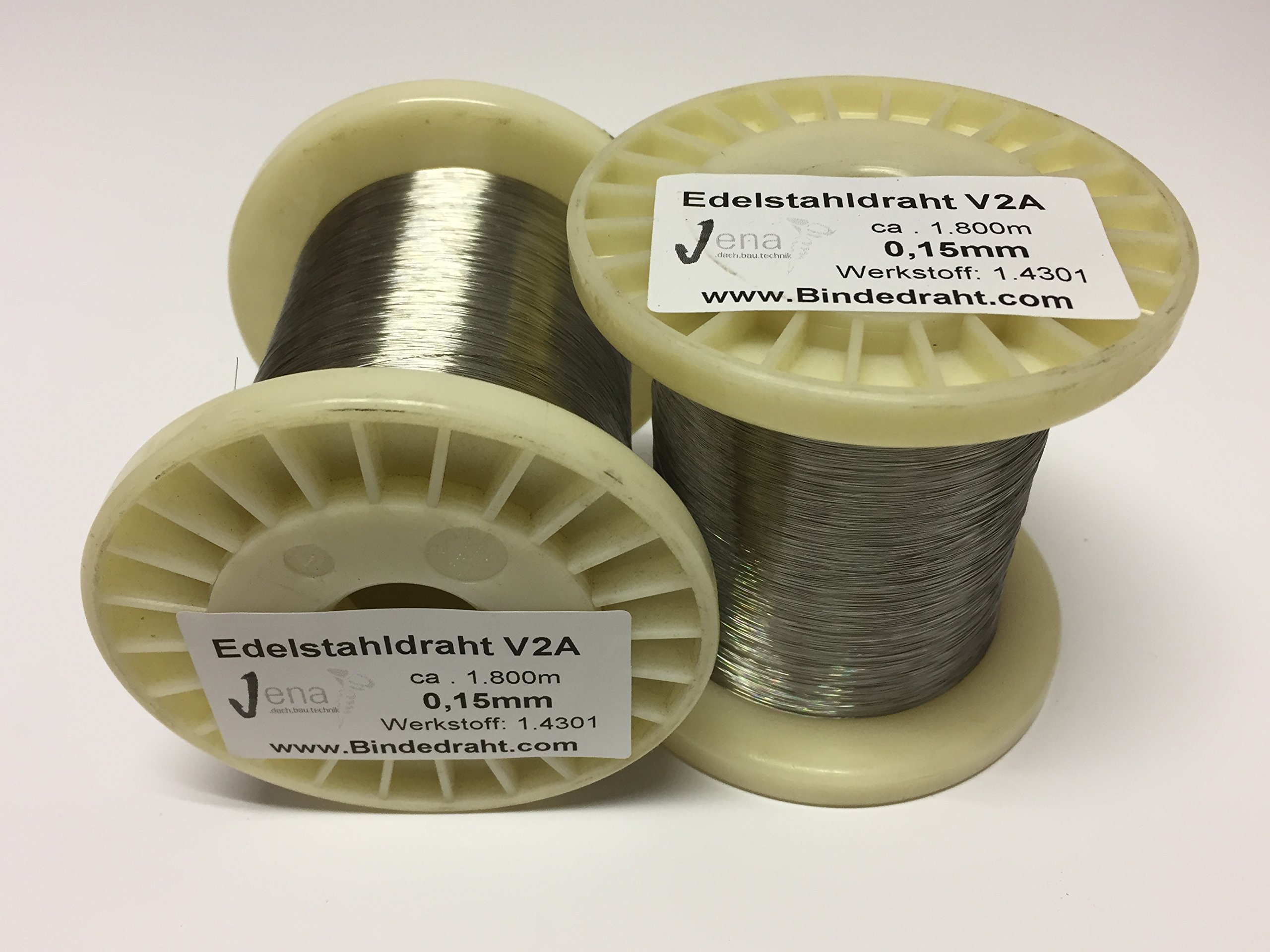 Filo di acciaio Inossidabile 0,15 mm V2 A 1.4301 a ca. 1.800 m