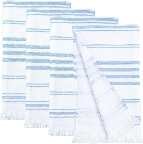 Ample Decor Juego de 4 toallas de mano turcas para cocina, 100% algodón, 16 x 28 pulgadas, secado rápido, toalla para manos, cara, cabello, yoga,