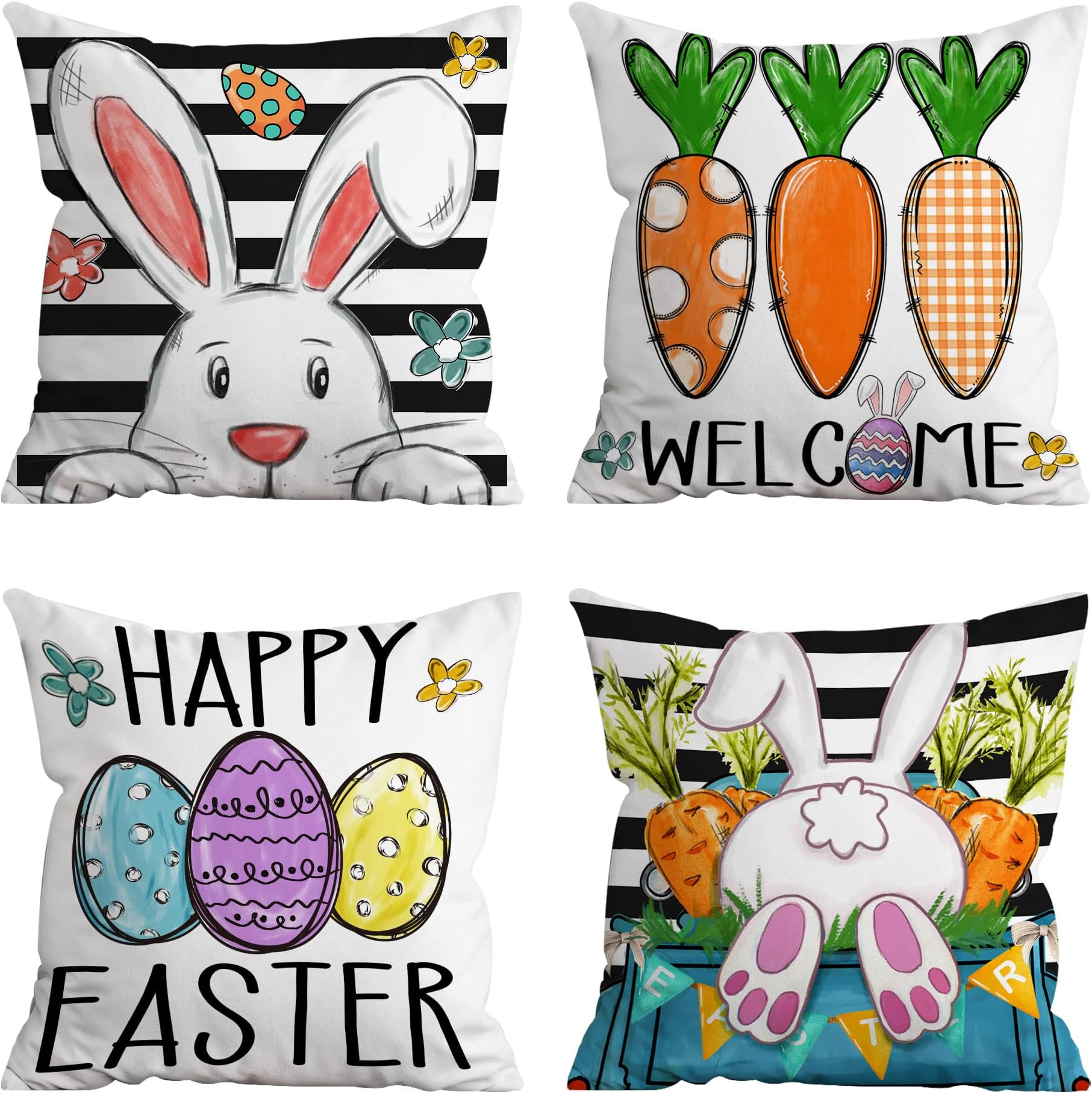 Easter Pillow Covers 18X18 in My Peeps Bunny Couch Pillow