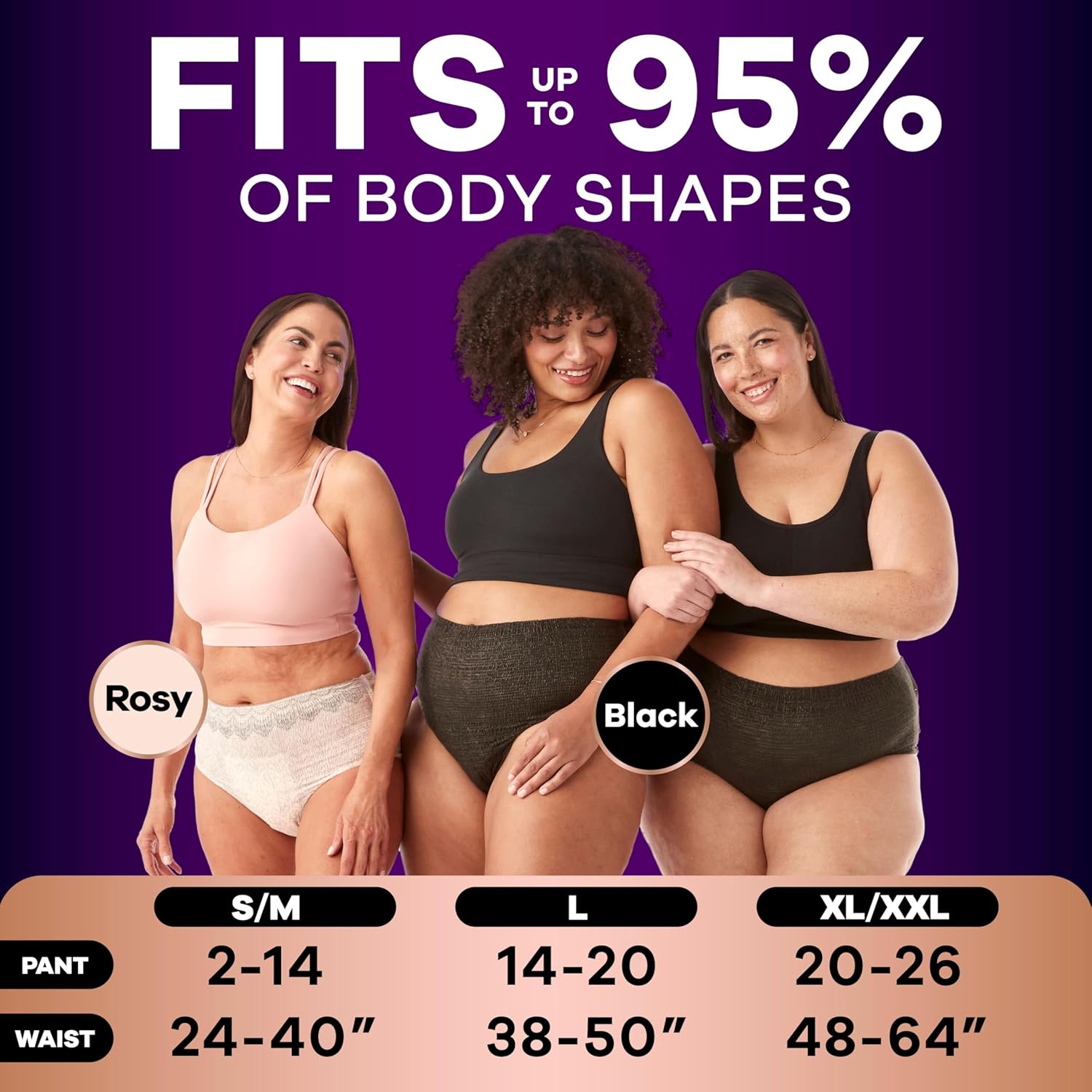 Always Discreet Boutique Incontinence and Postpartum Underwear for Women, Maximum Protection, Small/Medium, Black, 20 Count - Image 3