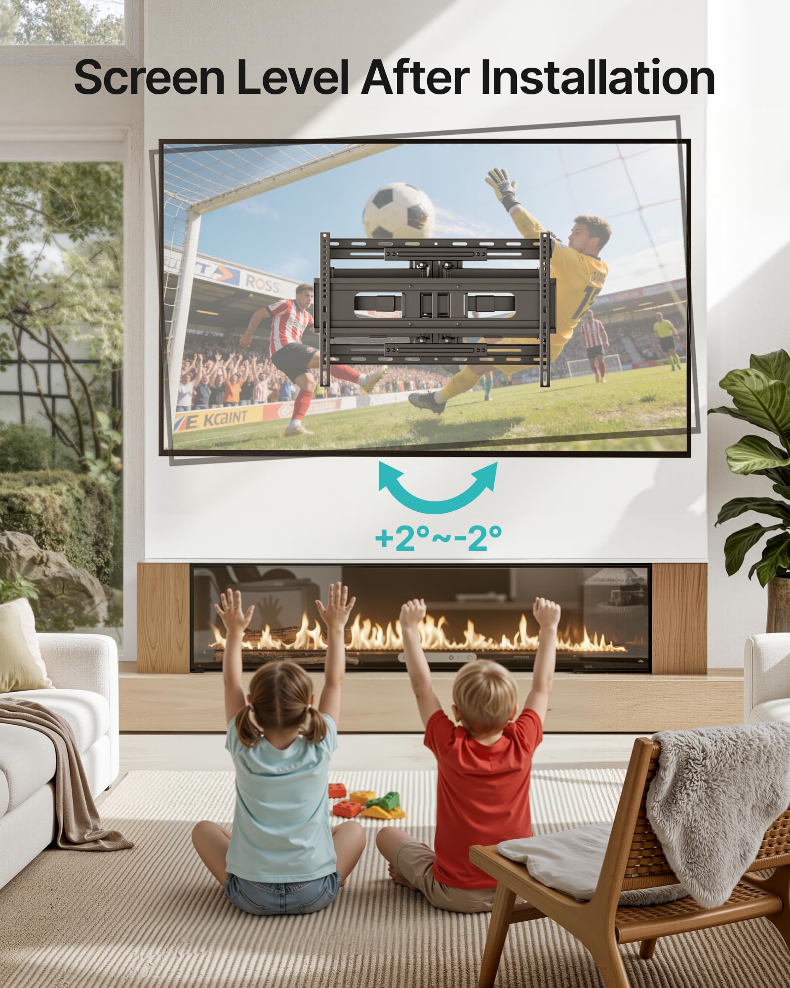 PEGZONE Soporte TV de Pared Doble Brazo 37-90", hasta 80 kg | Soporte televisión orientable e inclinable, ultrarresistente, VESA máx. 600x400, para TV LED, LCD, OLED y QLED