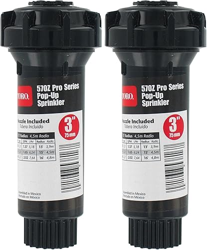 Toro 53816 Spray fijo emergente de 3 pulgadas con rociador de boquilla, 180 grados, 15 pies (paquete de 2) disponible en Yaxa Colombia