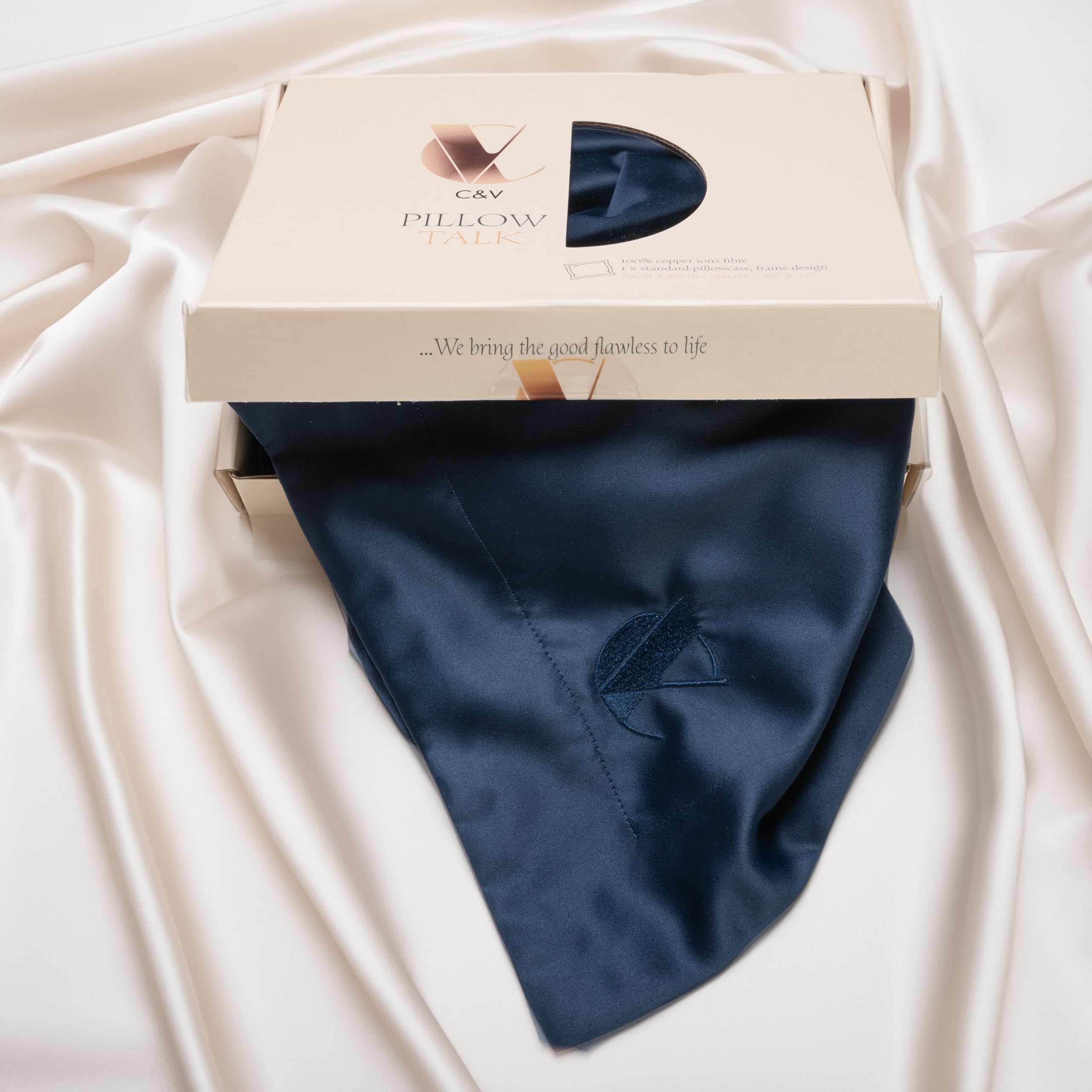 PillowTalk 100% Copper Infused Pillowcase, Frame Edge Pillow Cases (20 x 26 inches), Super Soft, Cosy & Breathable - Image 3