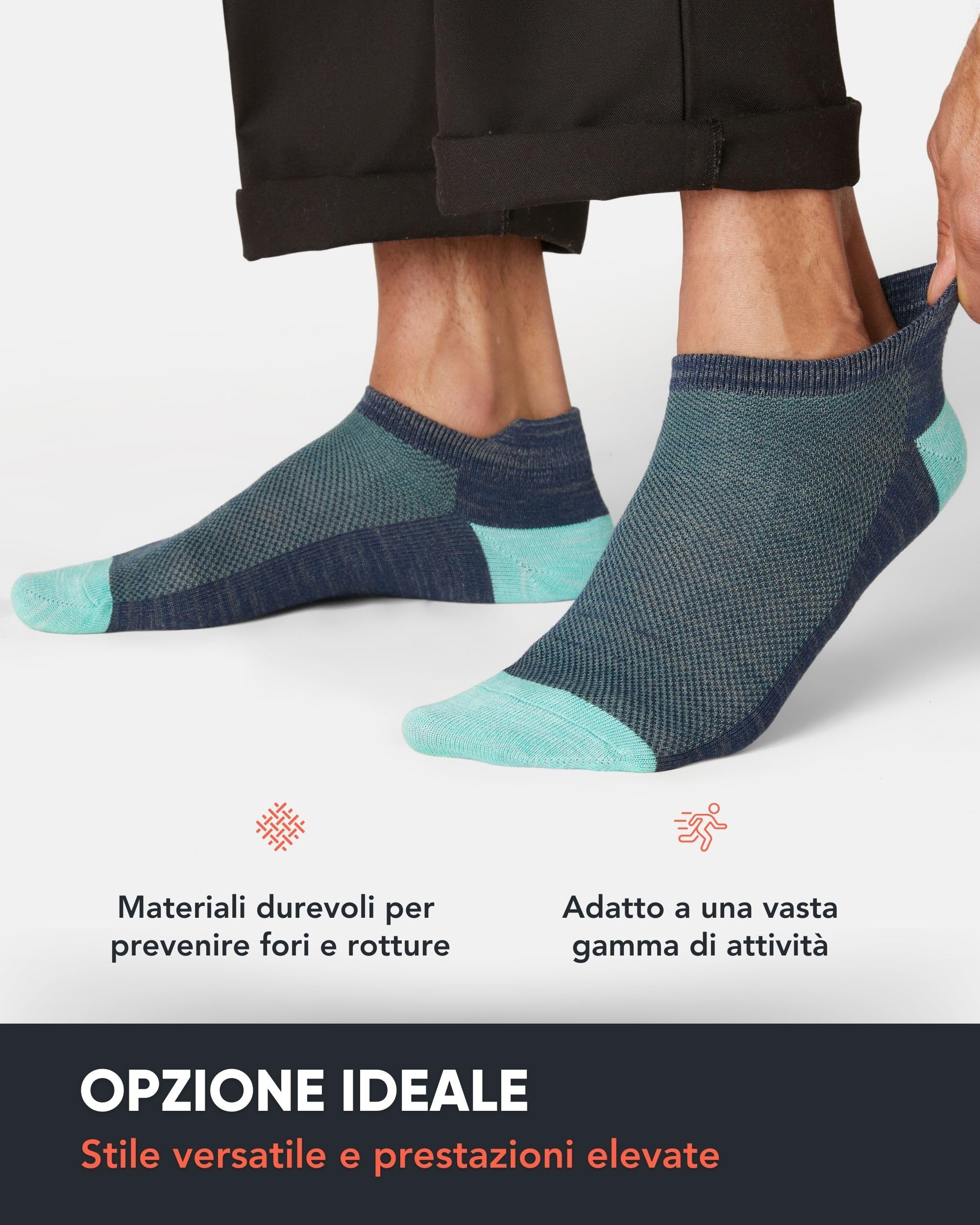 FM London Confezione da 8 Calzini Uomo Corti in Bamboo - Calze Running Morbide, Traspiranti e Resistenti agli Odori, Sportivi - con Protezione sul Tallone