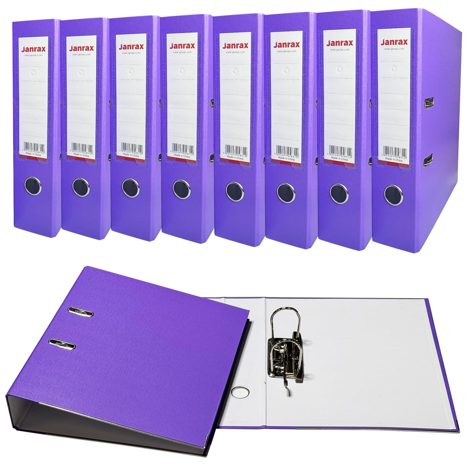 Pack of 10 A4 Purple Paperbacked Lever Arch Files by Janrax - Ideal for Office, Shop, Hospital, to Keep documents organised