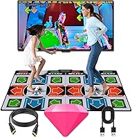 Damcoola Wireless TV Dance Mat Games - 14 Fun Fitness Dance Pads for Kids & Family, 200 Songs, HDMI Plug & Play, Silver Gray