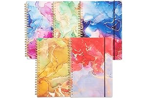 5-Pack Marble Design Colorful Notebooks