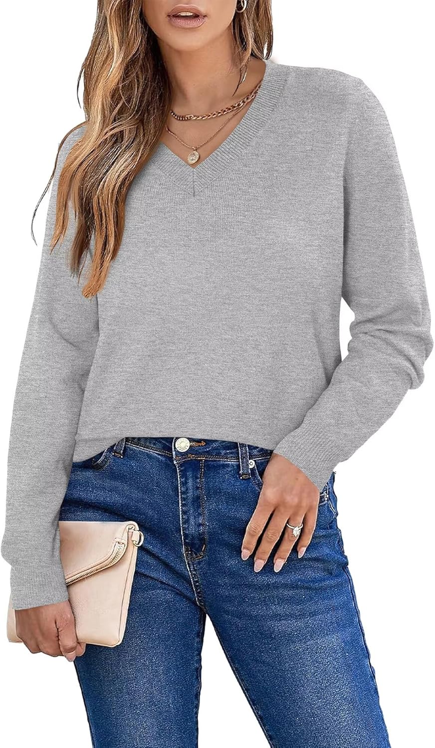 Womens Casual Long Sleeve Sweatshirt Soft Lightweight Cozy Knit Pullover Top 2025 - Image 5