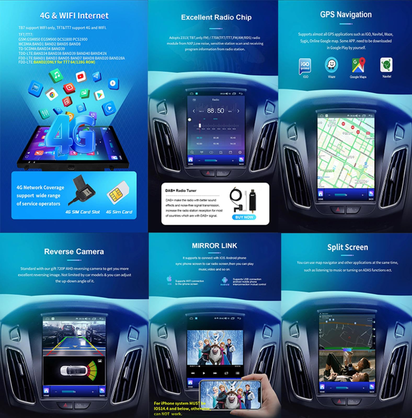 Android 15 Odtwarzacz Samochodowy Radio 9.7-calowy Ekran Dotykowy Multimedia Dla HYUNDAi Sonata i40 i45 2011-2015, Nawigacja Gps Obsługa Bluetooth 4g Wi-fi, Kamera Cofania Mirror Link,4CoreWifi4G+64G