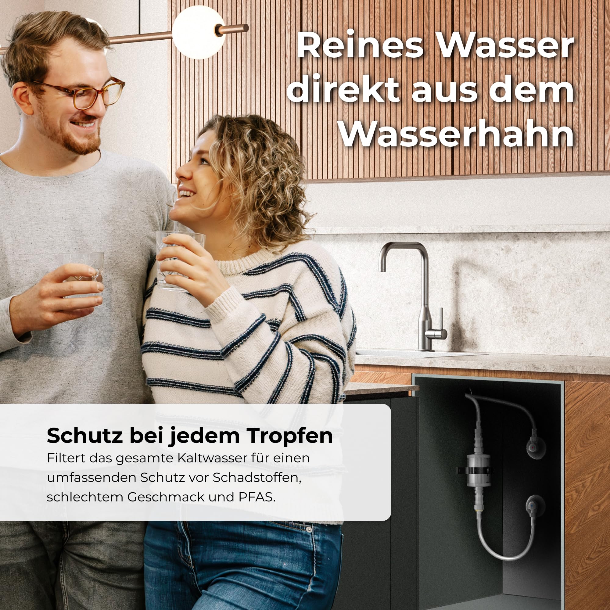 Alb Filter UNTERTISCH ACTIVE PFAS Wasserfilter Küche | PFAS- & Schadstoffreduktion, Schutz vor 80+ Stoffen, Untertischfilter Küche, Anschluss-Set Standard, Made in Germany
