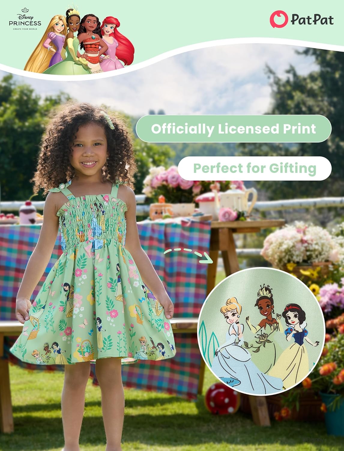 Disney Princess Frozen Elsa Minnie Stitch Toddler Girl Dress Bow Tie Straps Smocked Summer Outfit Birthday Party Clothes 2-9Y - Image 3