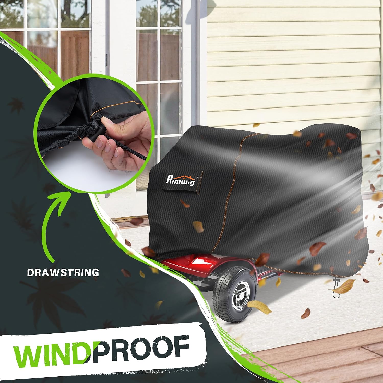 Mobility Scooter Storage Cover with Waterproof Strip,Anti-UV & Durable,125x55x98cm for Outdoor Electric Scooter Protection