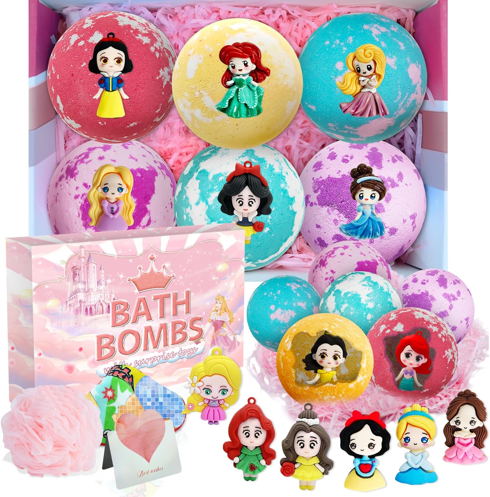 Amazon.com: Bath Bombs for Kids: Princess Bath Bombs with Surprise ...