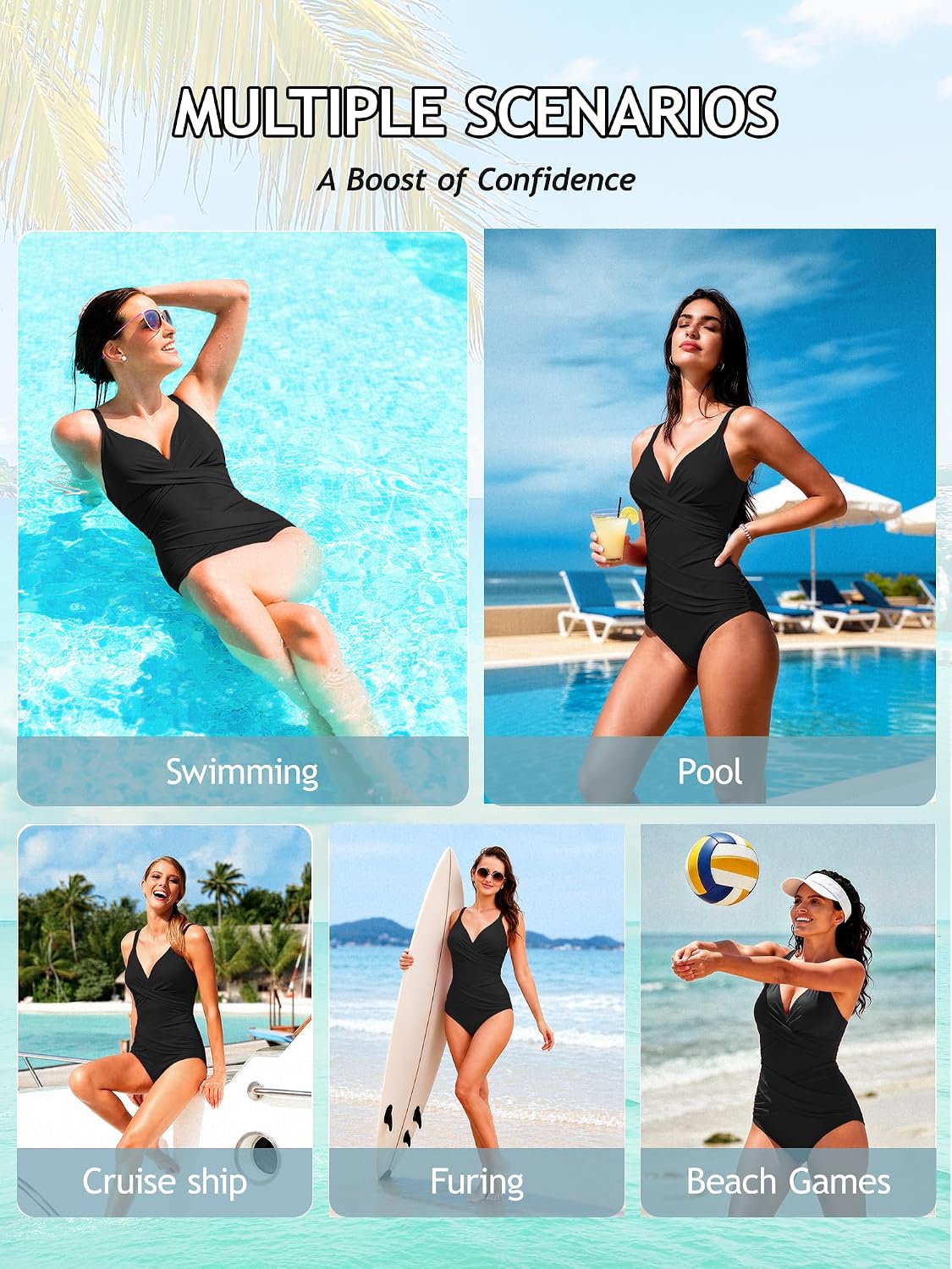 One Piece Swimsuit for Women, Fashion Bathing Suit Swim Suits, Women's Beachwear Swimwear Bikini Set for Woman Girls