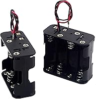 Vista 2 de Paquete de 2 8 pilas AA, soporte de batería de 12 V con cables de doble capa (cada capa carga cuatro pilas AA)