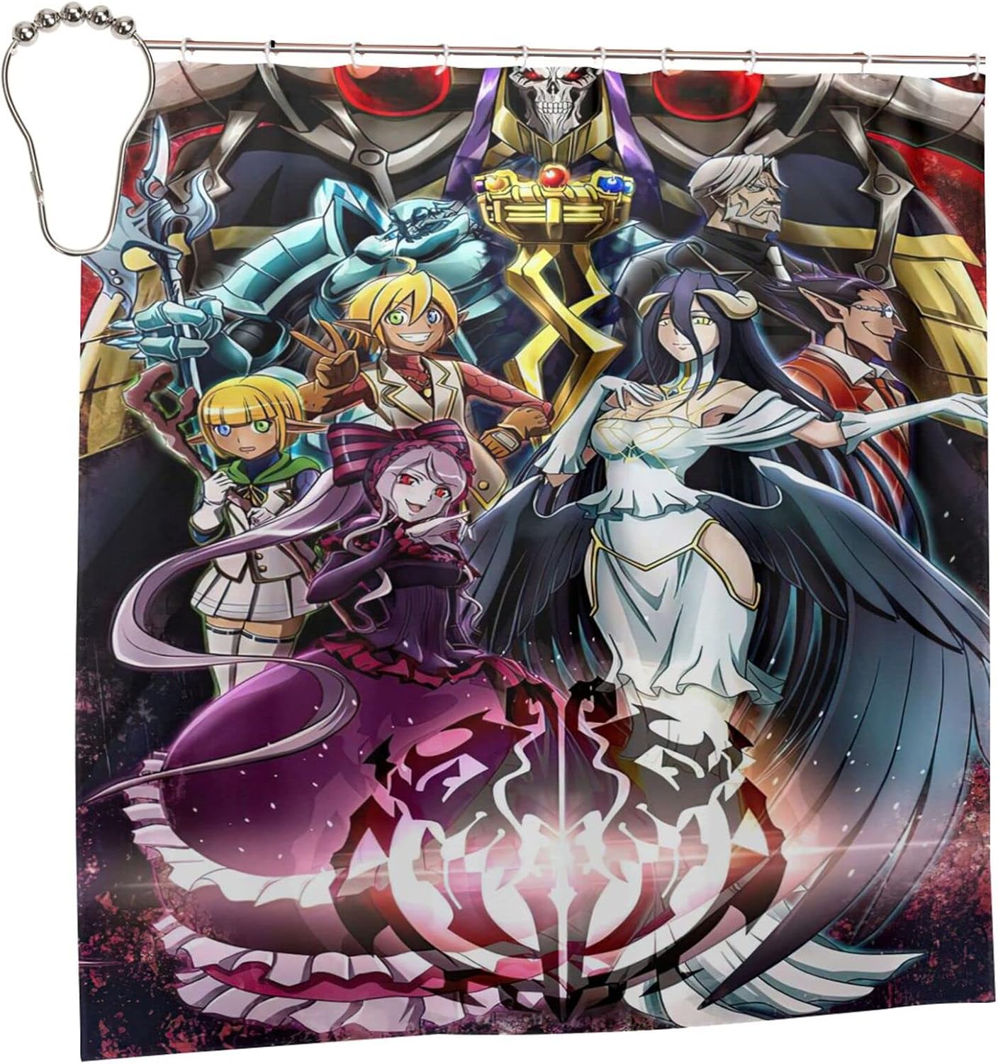 MASLAN Overlord Anime Shower Curtain 3D Print Art Shower