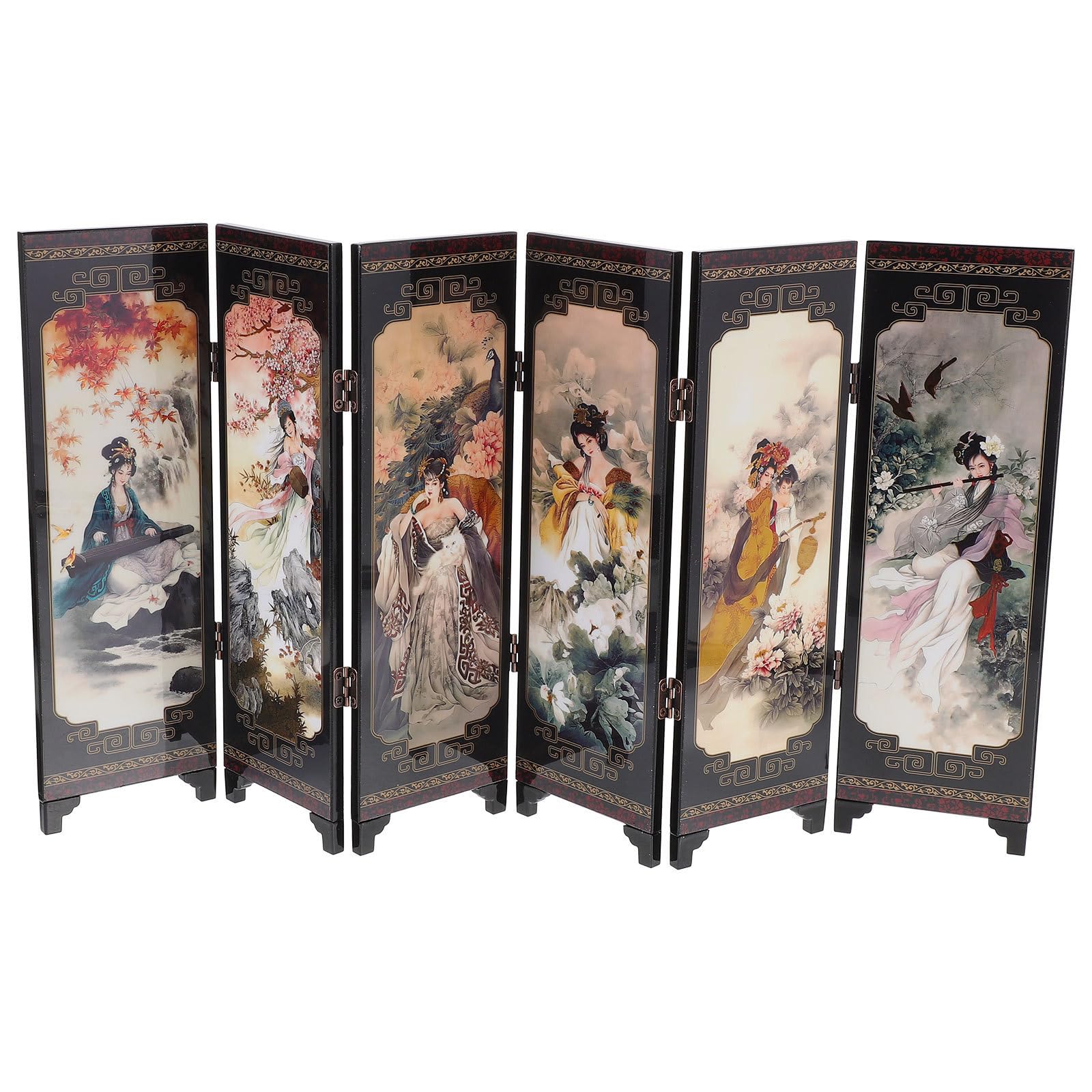 Paravent pliable bois style chinois claustra modulable pour séparation bureau