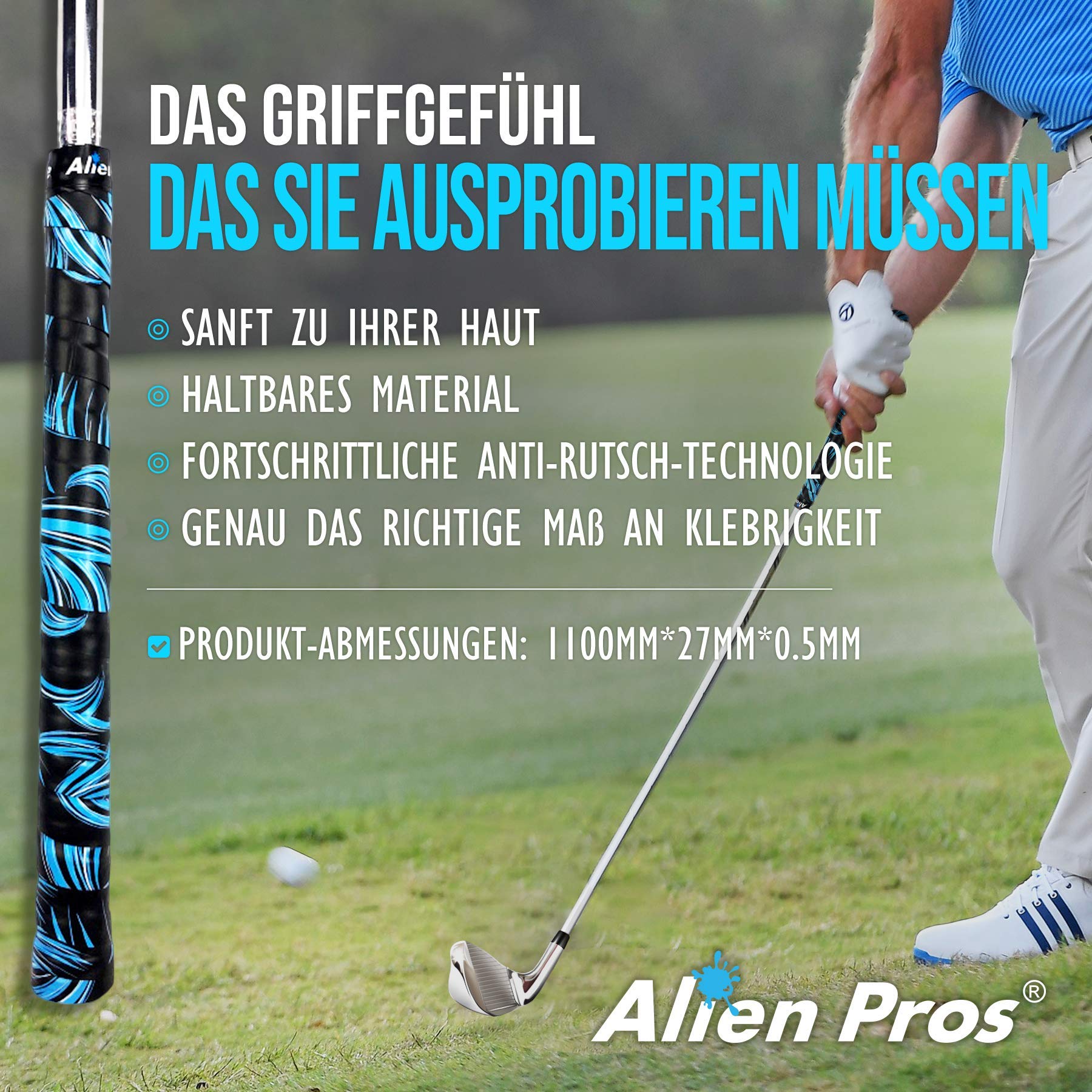 Alien Pros Golf Griffband - Innovative Grifflösung für Golfschläger - Genießen Sie EIN frisches, neues Griffgefühl in weniger als 1 Minute