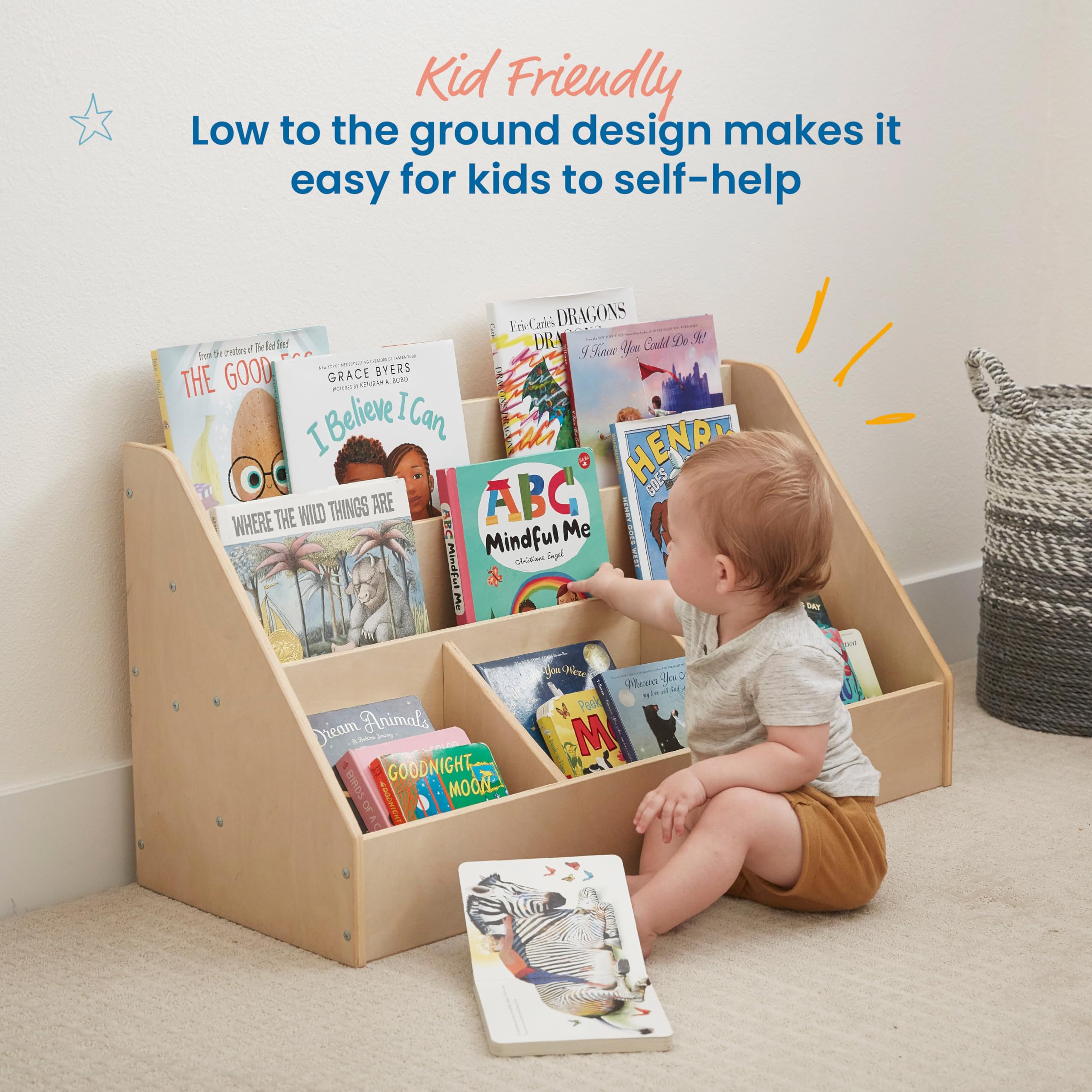 Amazon.com: ECR4Kids 5-Compartment Easy to Reach Book Display