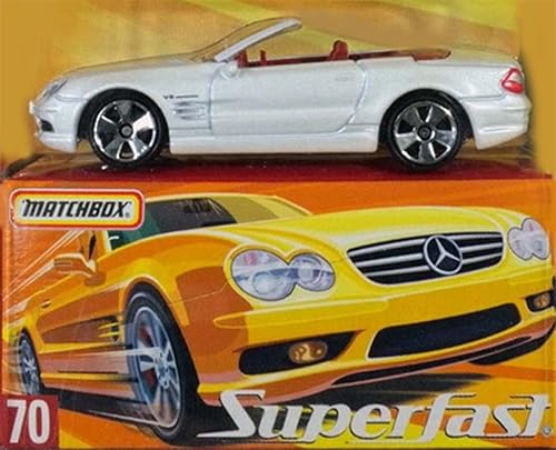 MERCEDES BENZ SL55 AMG Matchbox Superfast Series WHITE Mercedes SL 55 AMG 1:64 a escala 1:64 coleccionable modelo de coche fundido a presión #70 en
