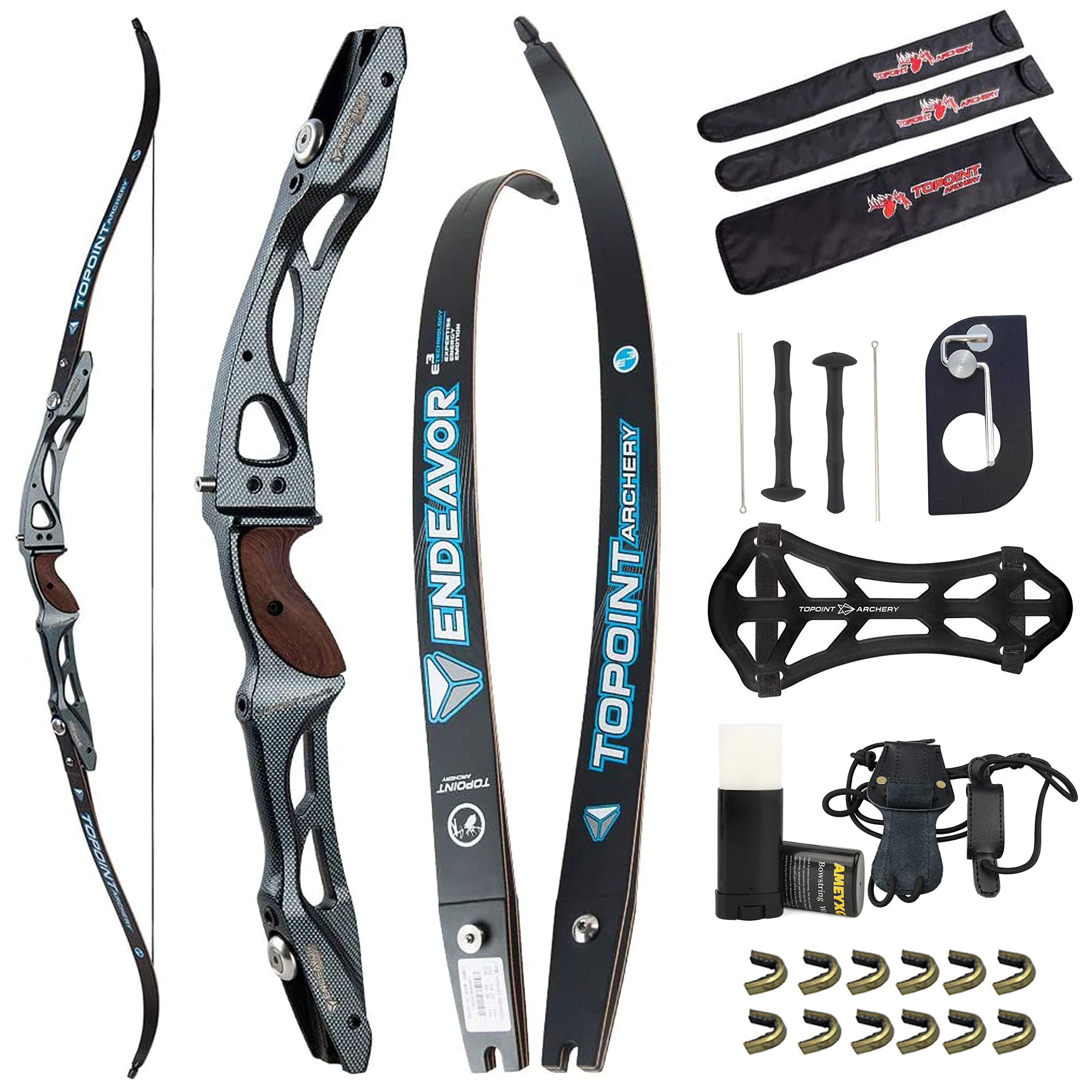 66/68/70 Inch ILF Recurve Bow for Adult Youth Teens,18-44lbs,Takedown Recurve for Athletic Competition,Olympic Recurve Bow,ILF Bow Riser/Limbs,Right Handed(66inch-24lbs,Carbon Black)