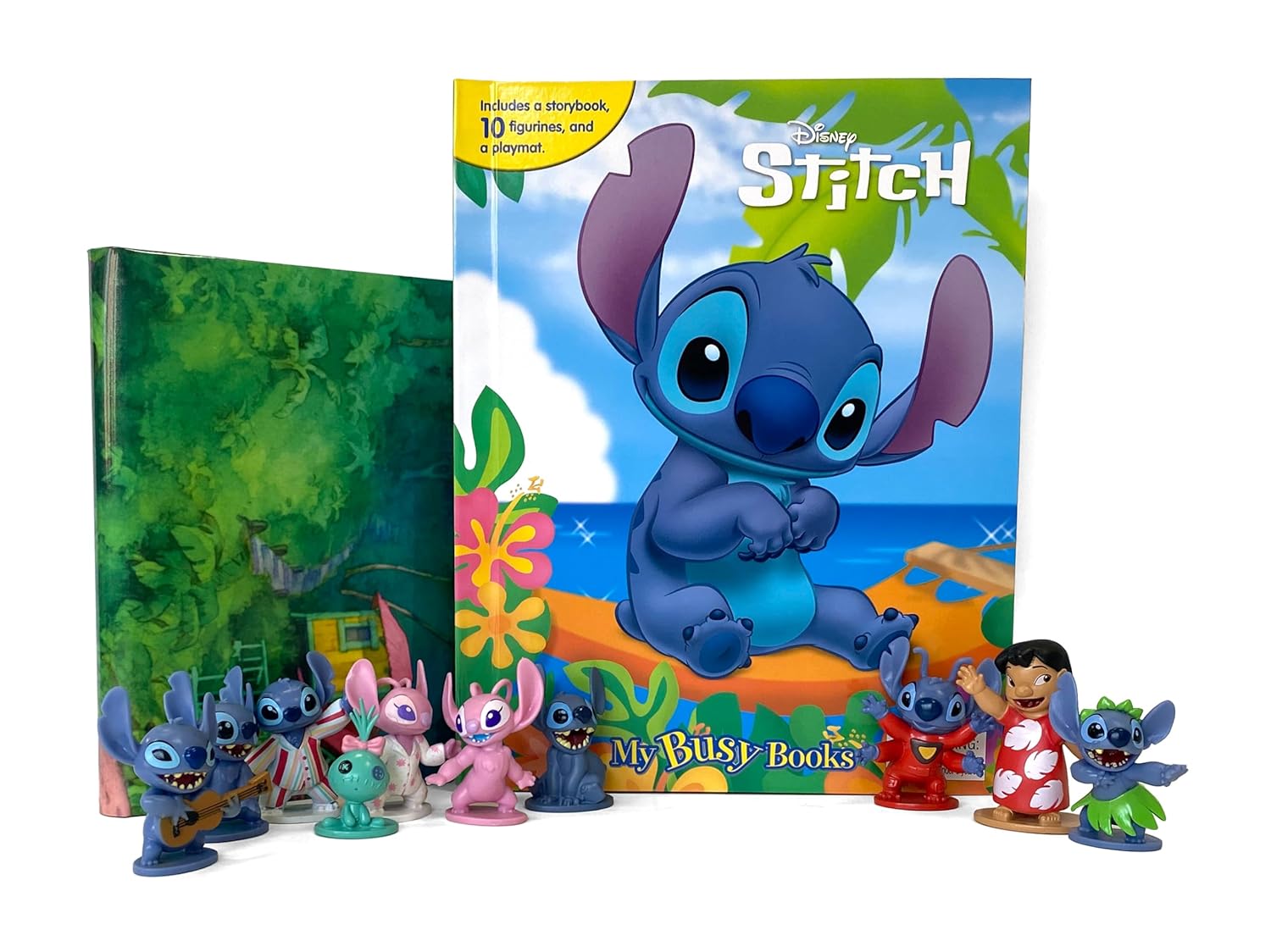 Disney Stitch My Busy Books Storybook, 10 figurines, playmat Amazon