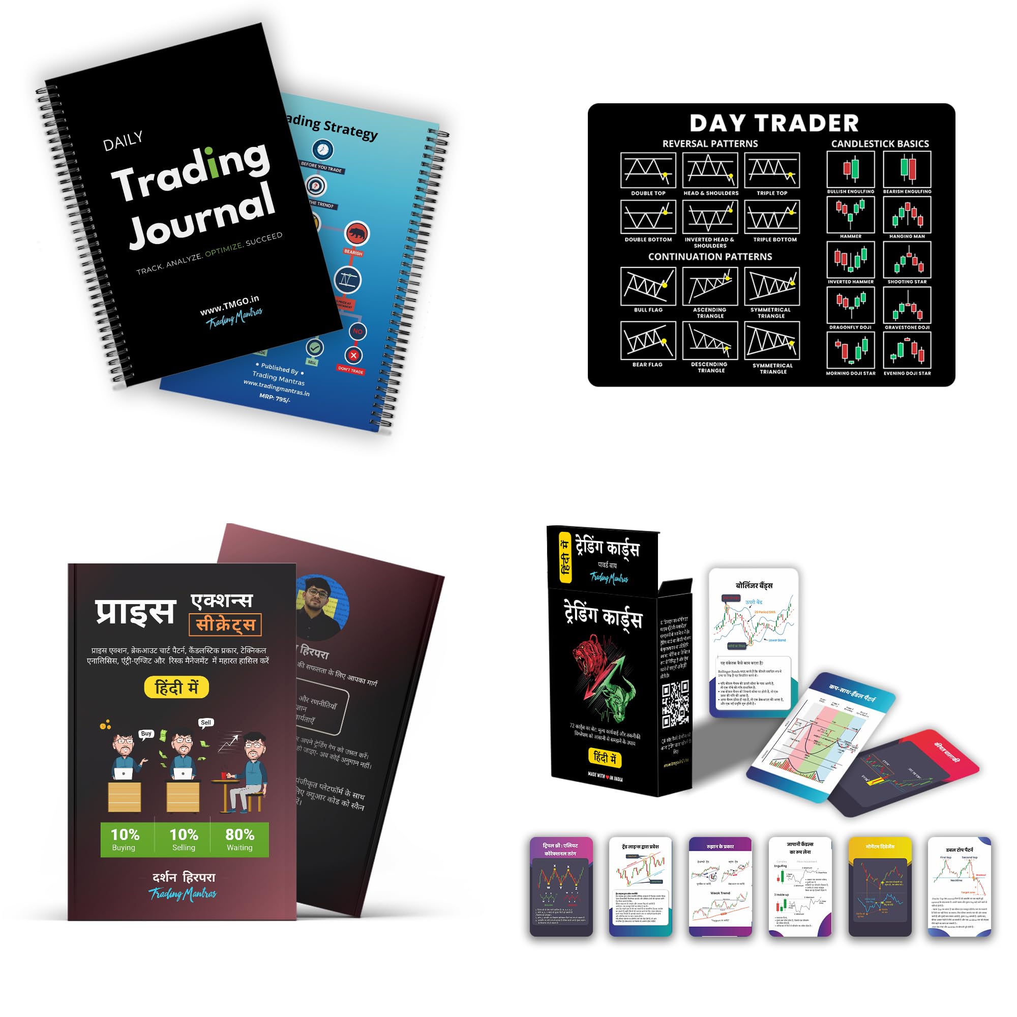 Trading Mantras Ultimate Bundle: Spiral-Bound Trading Journal Notebook, Candlestick Patterns Mouse Pad, Flash Cards, and Price Action Secrets – Essential Tools for Mastering Trading Strategies (B0D672HK2R) Amazon Price History, Amazon Price Tracker