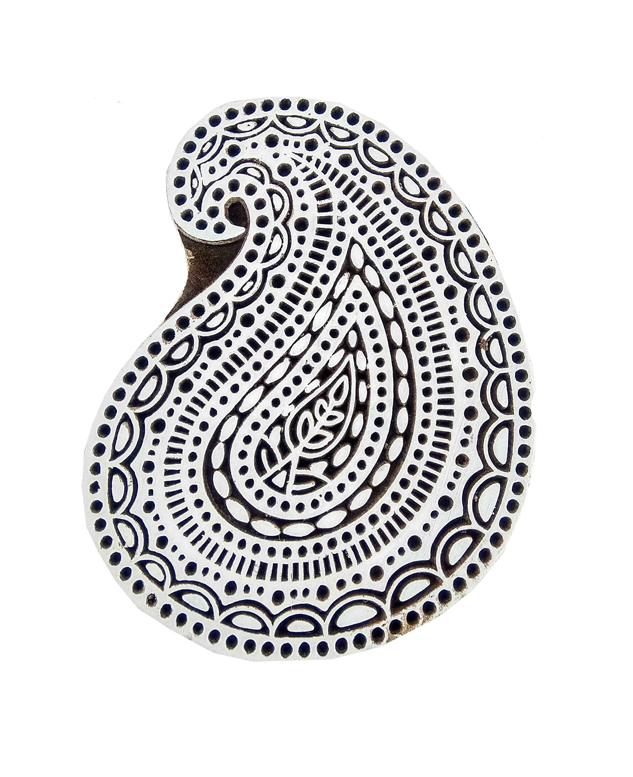 Rastogi Handicrafts Drewniane klocki do drukowania ręcznie rzeźbione do drukowania tkanin, ceramiki, rękodzieła, tatuażu ciała, scrapbookingu nadruk drewniana pieczątka wykonana z drewna (Design_D)