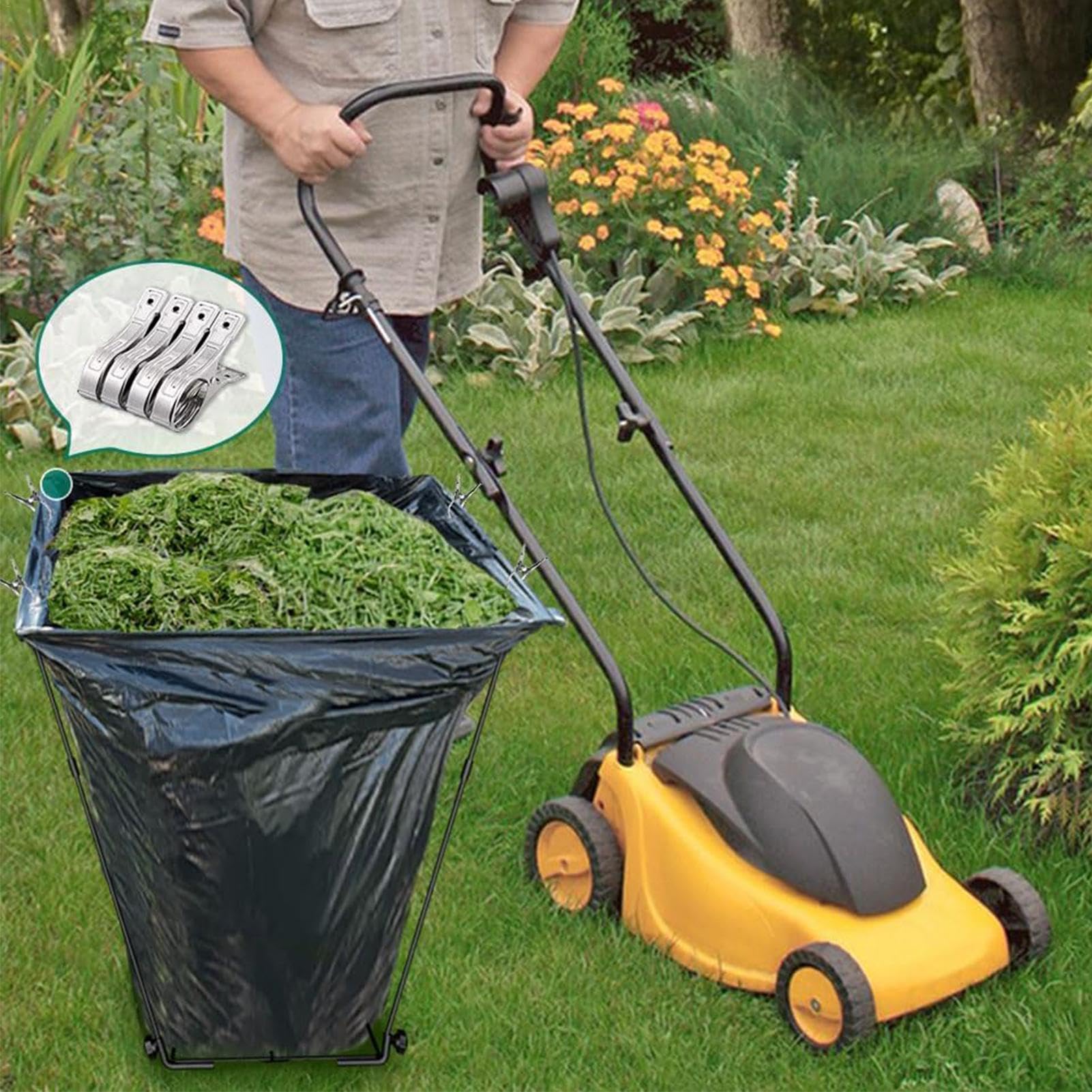 Supporto Per Sacchetti Spazzatura In Metallo - Porta Sacchi Da 30-45 Galloni - Piegevole Per Esterno, Giardino E Campeggio