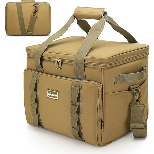 Soft Cooler Bag, Collapsible Soft Sided Insulated Cooler, 40 Can Beach Cooler, Ice Chest, Large Leakproof Lunch Tote Camping Cooler, 24L Travel Cooler for Grocery Shopping, Picnic, Fishing, Road Trips