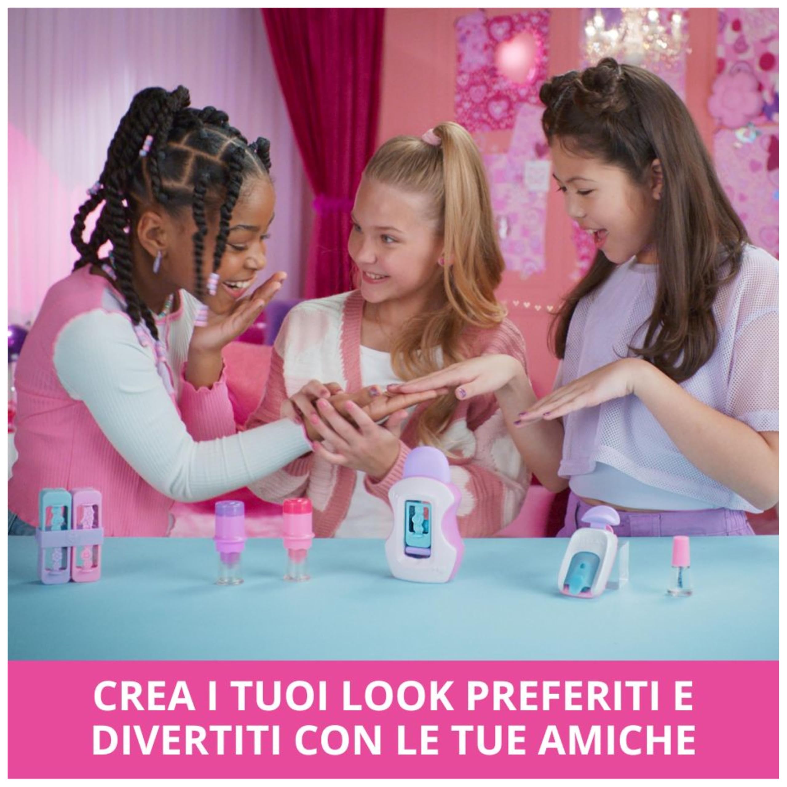 Cool Maker, GO GLAM, Macchina Decora Unghie, Decora 200 Unghie con 4 Motivi, 2 Applicatori di Smalto e Maschera per Unghie. Giocattoli Creativi per bambine, 7+ anni