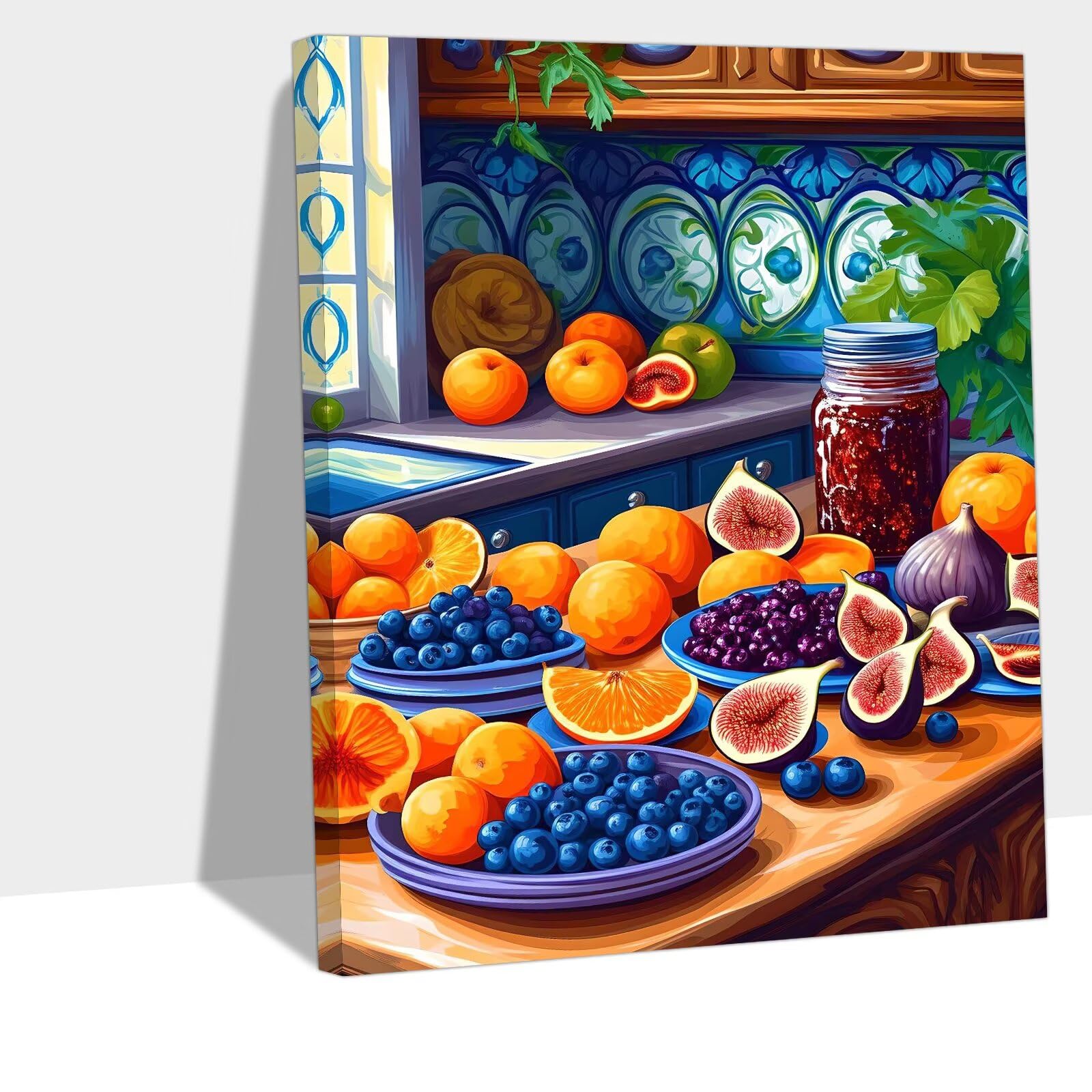 80 x 110 cm duży obraz z numerami dla dorosłych owoce malowanie według numerów kreskówki DIY dziecko i dziewczyna zestawy na płótnie prezent z 3 pędzlami i akryli dla kobiet Aktywności Kreatywny