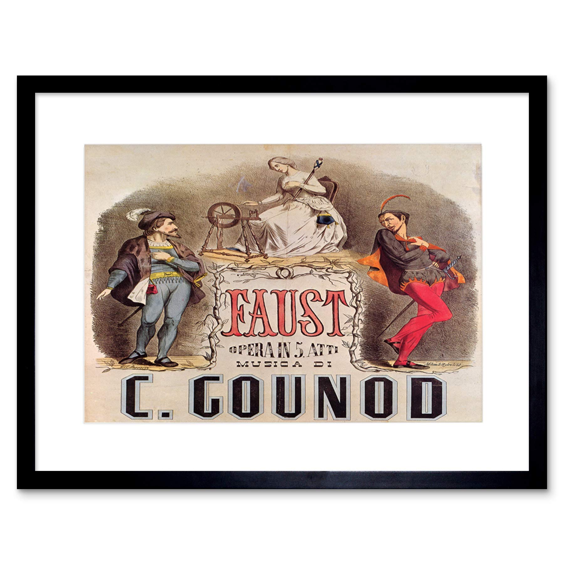 Wee Blue Coo THEATRE CULTURAL STAGE FAUST VINTAGE FRANCE VINTAGE ADVERT FRAMED PRINT B12X1329